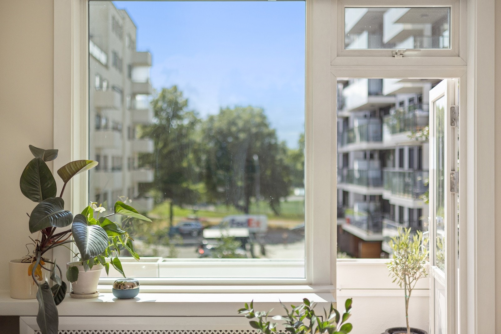Beliggenheten i byggets 3. etasje med store vindusflater sørger for rikelig med naturlig lys, samtidig som det er lite direkte innsyn og frodig utsyn mot Frognerparken. Galleribilde