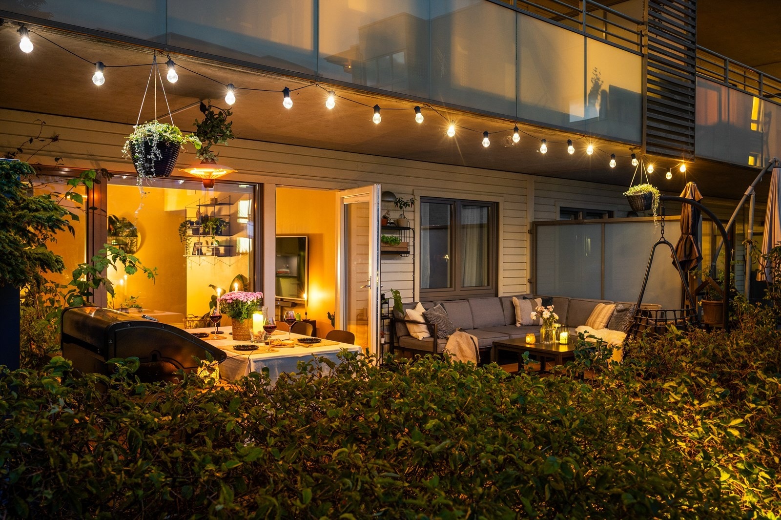 Markterrassen er svært hyggelig også på kveldstid. Galleribilde