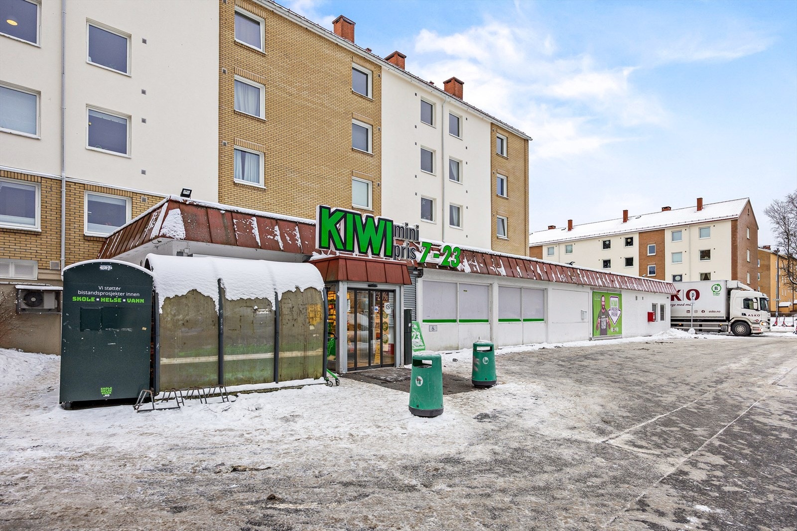 Dagligvarehandelen gjøres enkelt med Kiwi mini-pris i umiddelbar nærhet. Galleribilde