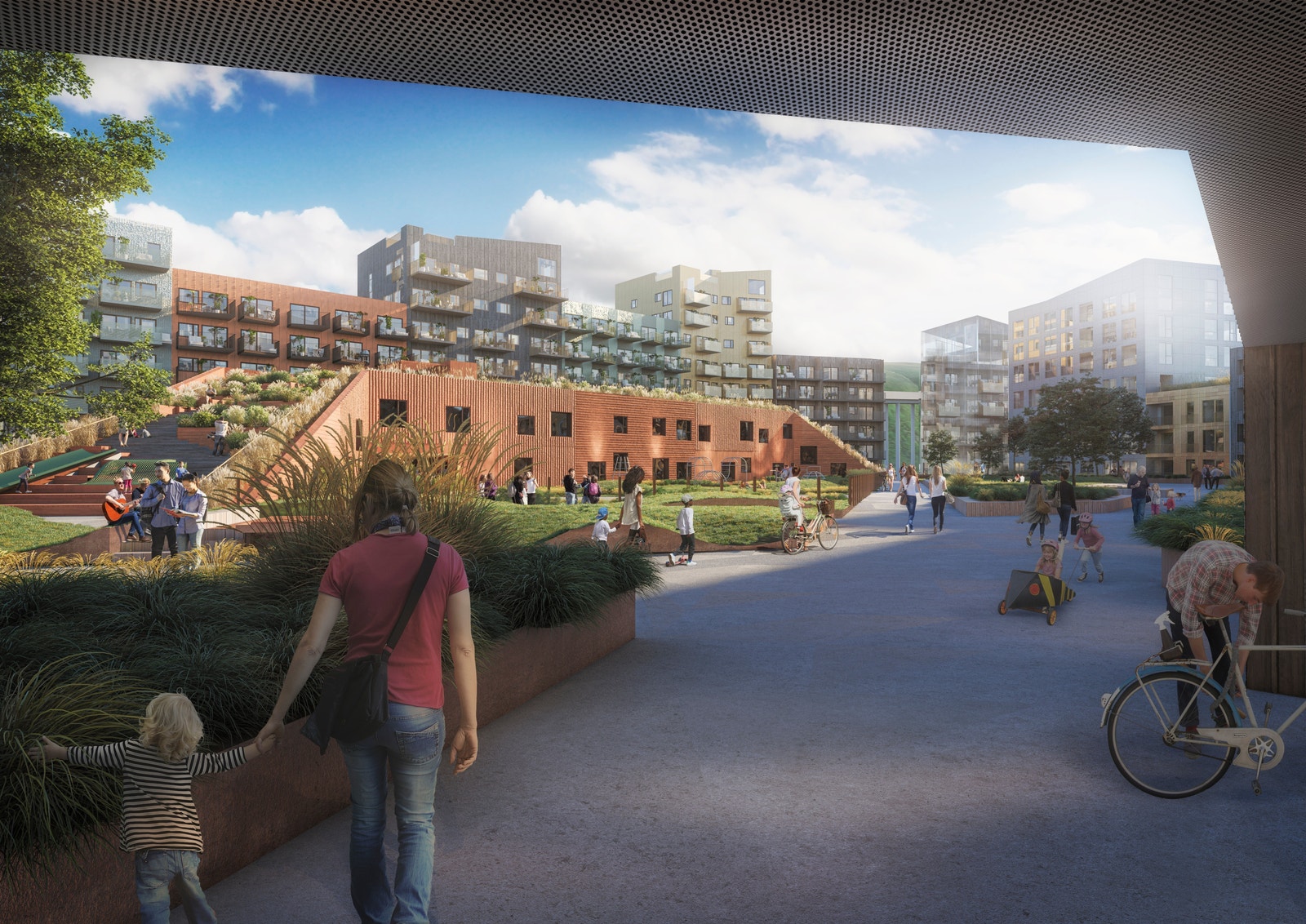 Lokalet ligger i plan 1 i fellesarealbygget som ligger midt mellom Fram og Gjøa samt over selve parkeringsanlegget Galleribilde