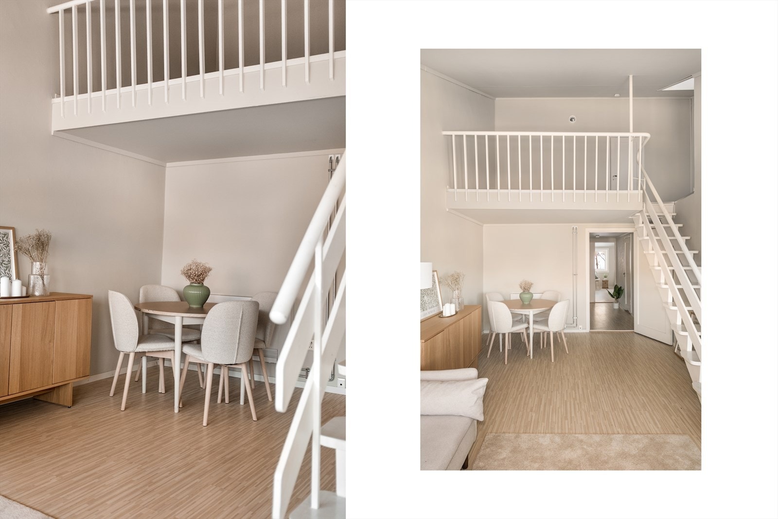 Høyt under taket og trapp til hems i stuen. Galleribilde