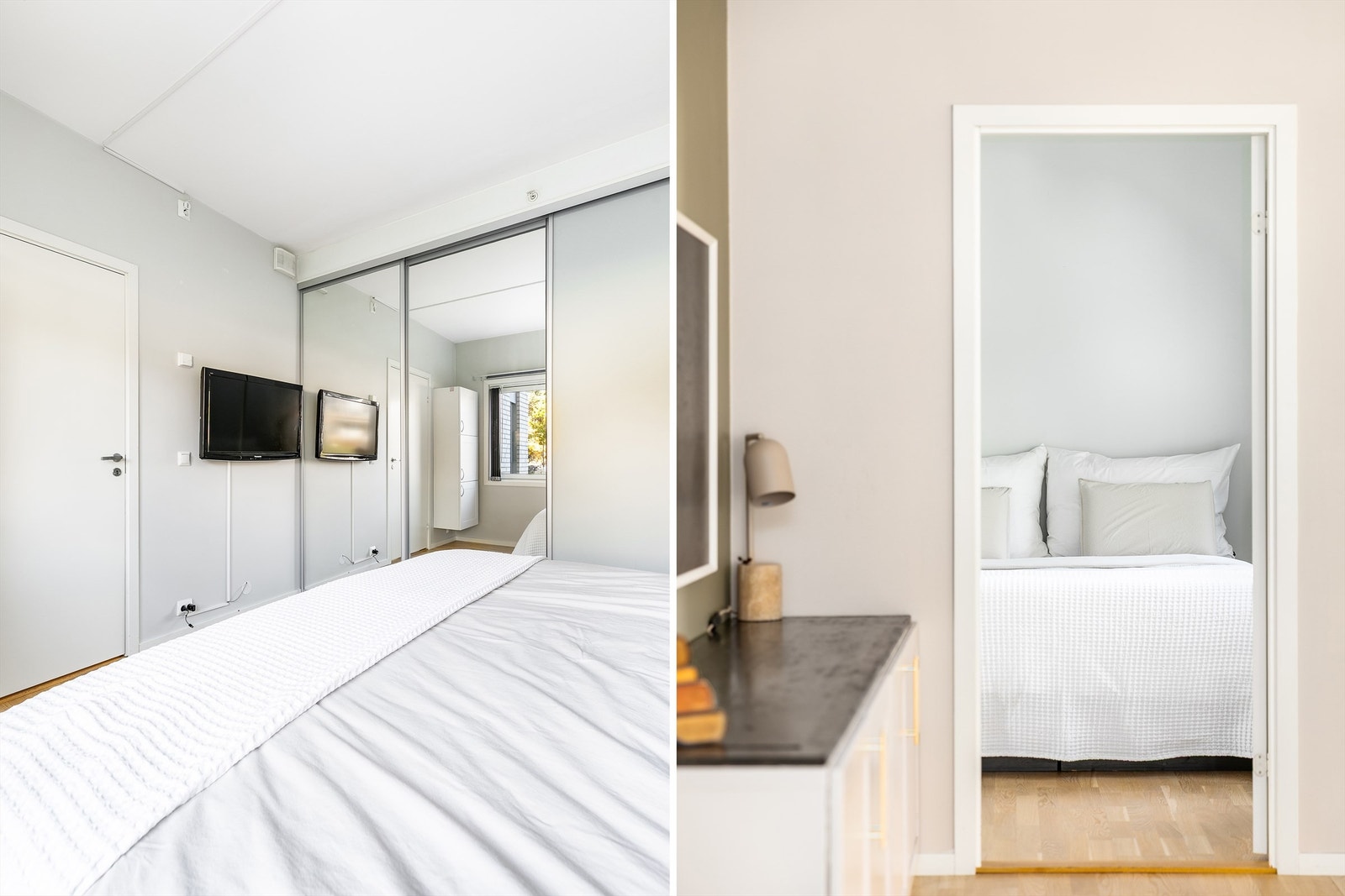 Hovedsoverommet er på nesten 14 kvm. og utstyrt med en 3,6 meter bred skyvedørsgarderobe der klærne kan oppbevares oversiktlig. Galleribilde