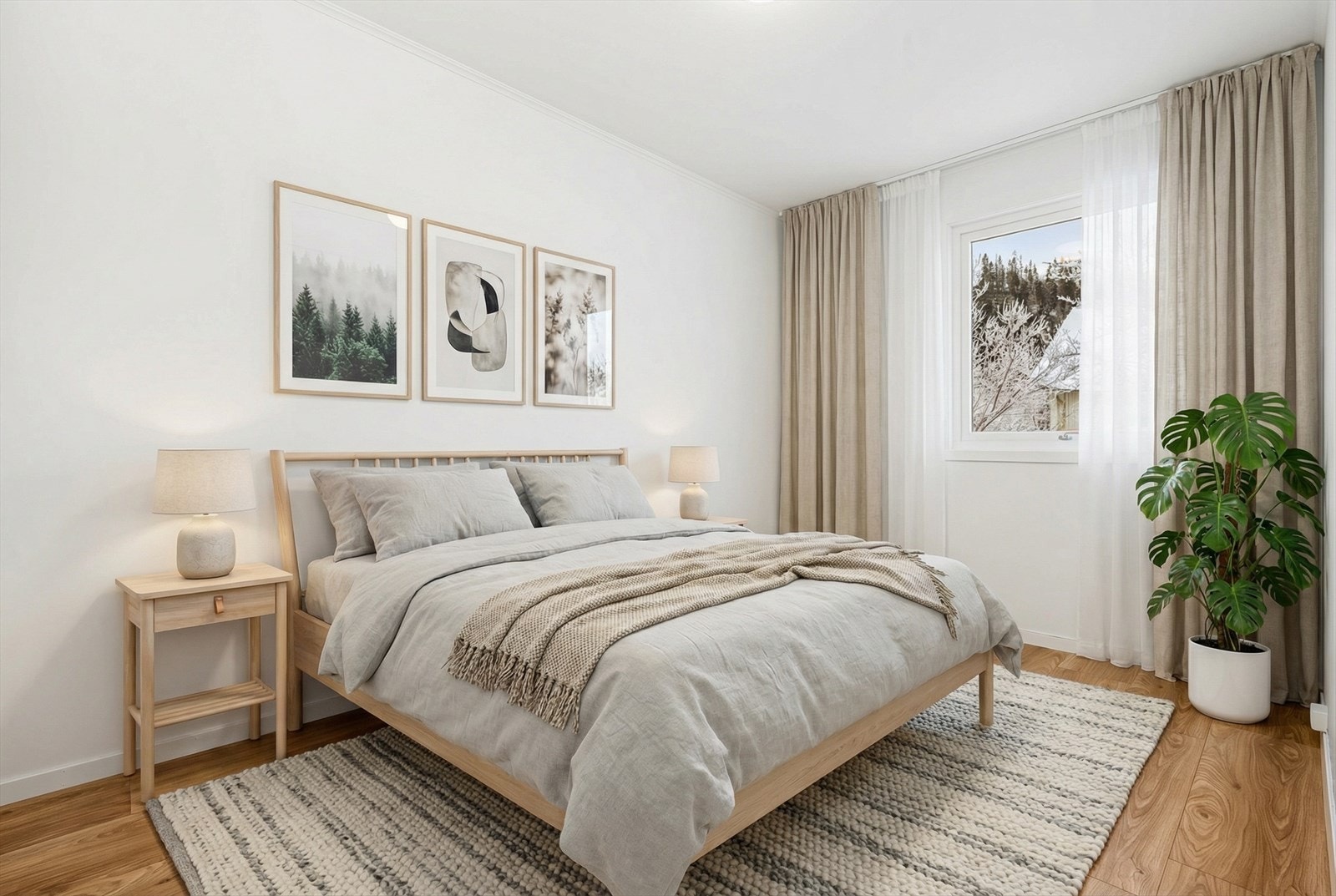 Soverom - bildet er virtuelt møblert Galleribilde