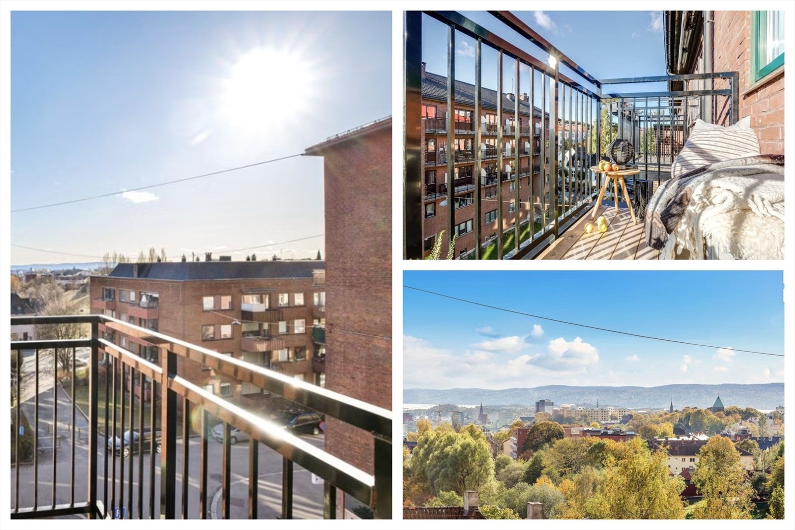 Vestvendt balkong med nydelige solforhold og langstrakt utsikt Galleribilde