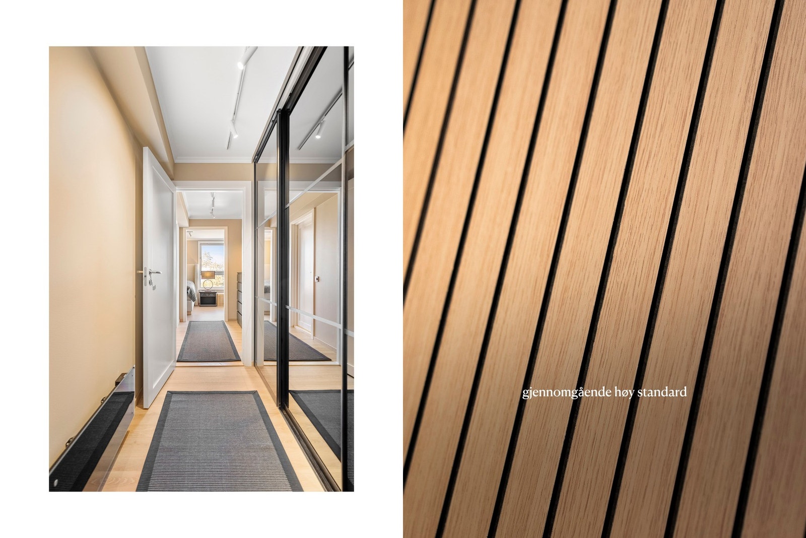 Det er også god oppbevaring i skyedørsgarderobe plassert i gang Galleribilde