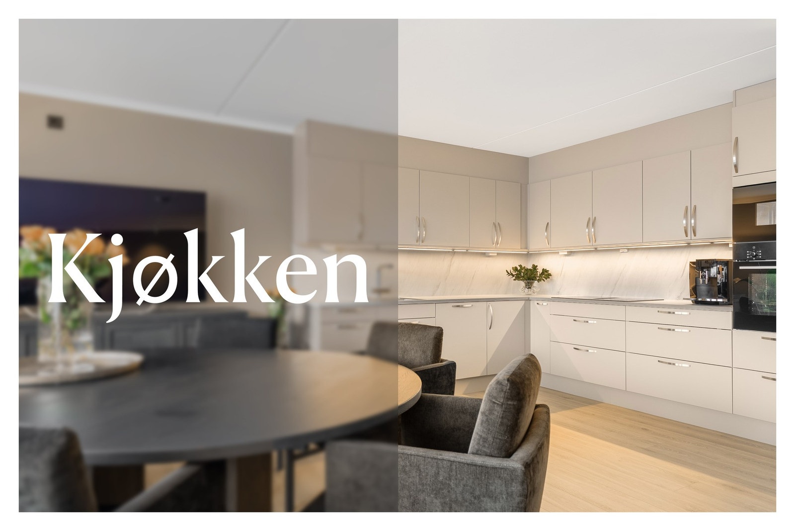 Helt nytt kjøkken i 2025 med integrerte hvitevarer Galleribilde