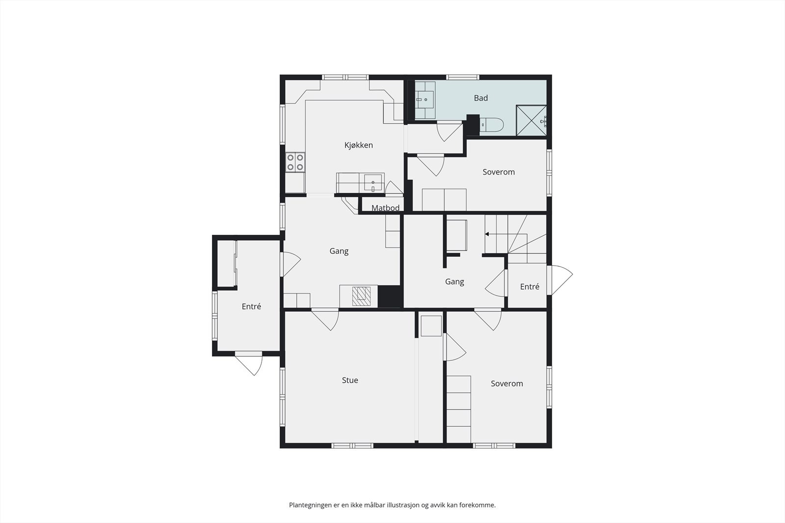 Plantegning 1. etasje Galleribilde