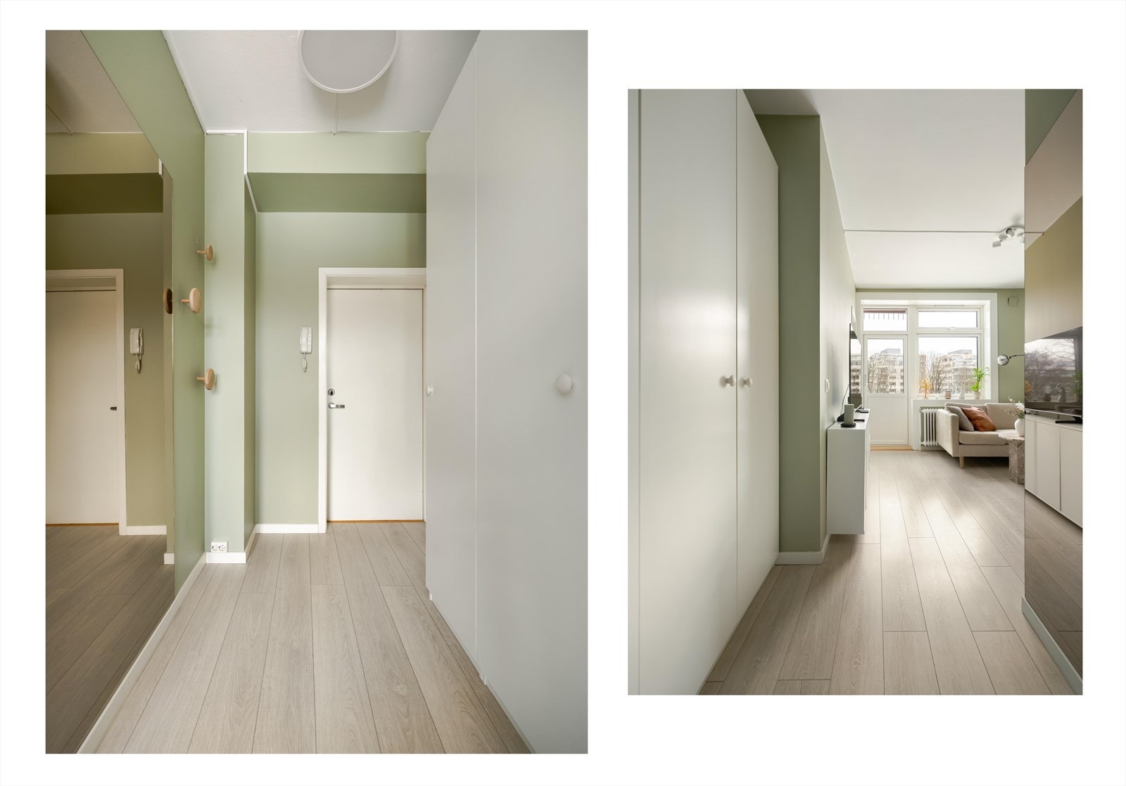 Velkommen inn! Det er plass til oppheng av yttertøy i garderobeskap og til å sette fra seg sko. Galleribilde