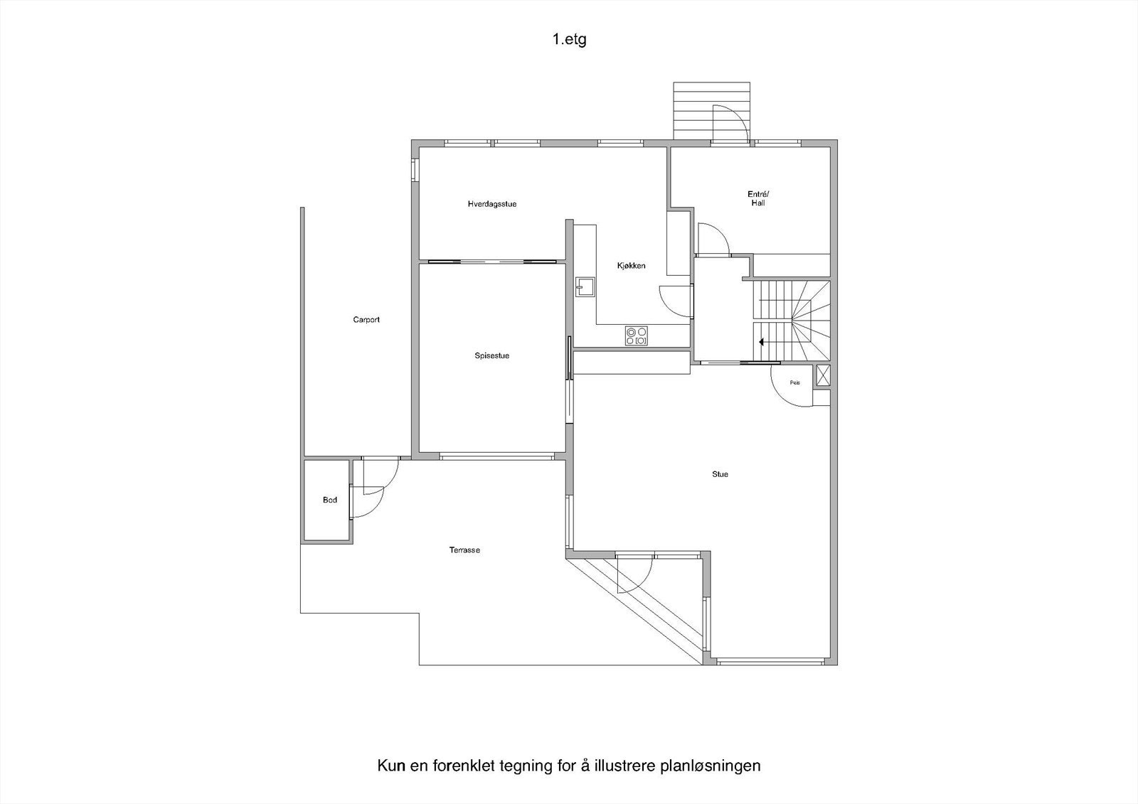 Plantegning 1. etasje. Galleribilde