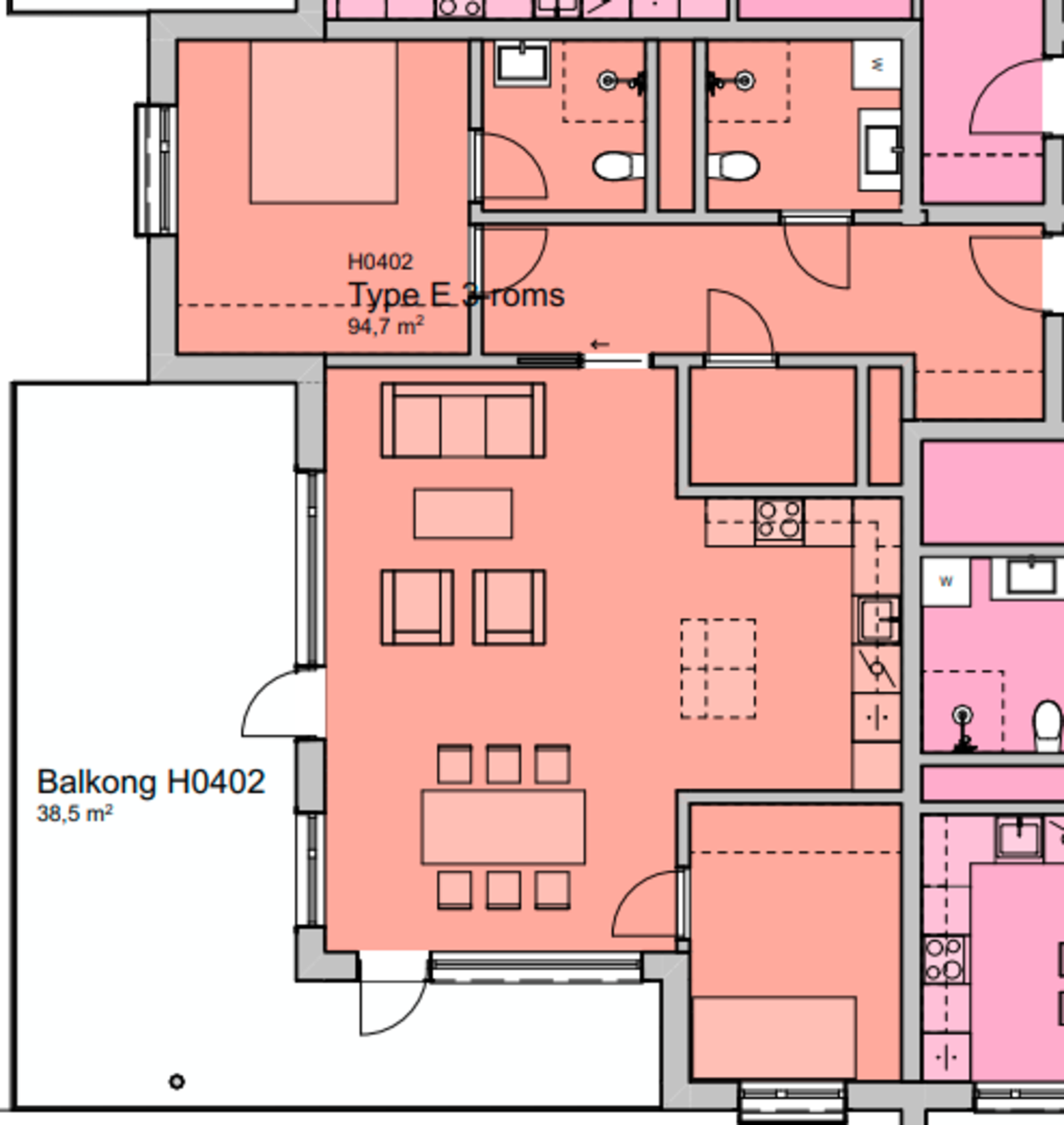 For en ekstra liten oversikt får du først se byggetegningen over leiligheten. Galleribilde