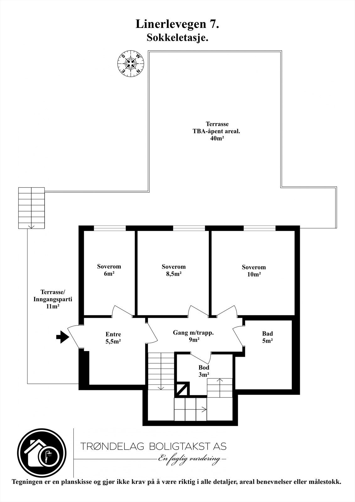 Planskisse sokkeletasje. Galleribilde