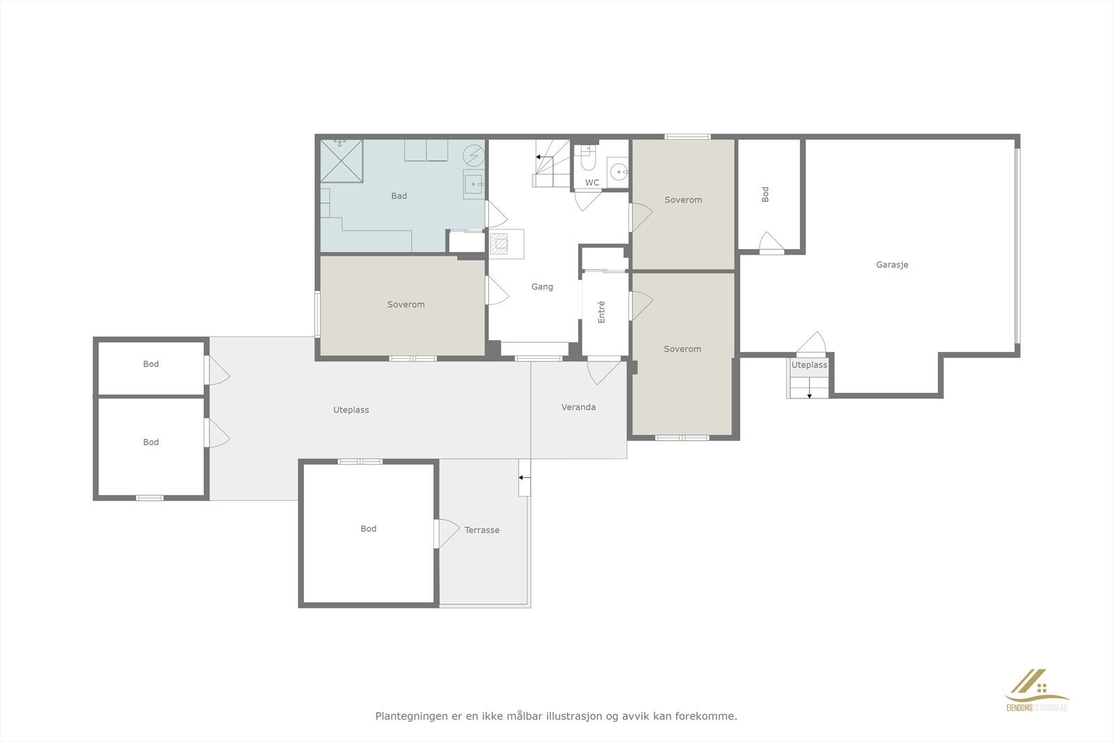 Plantegning 1. etasje Galleribilde