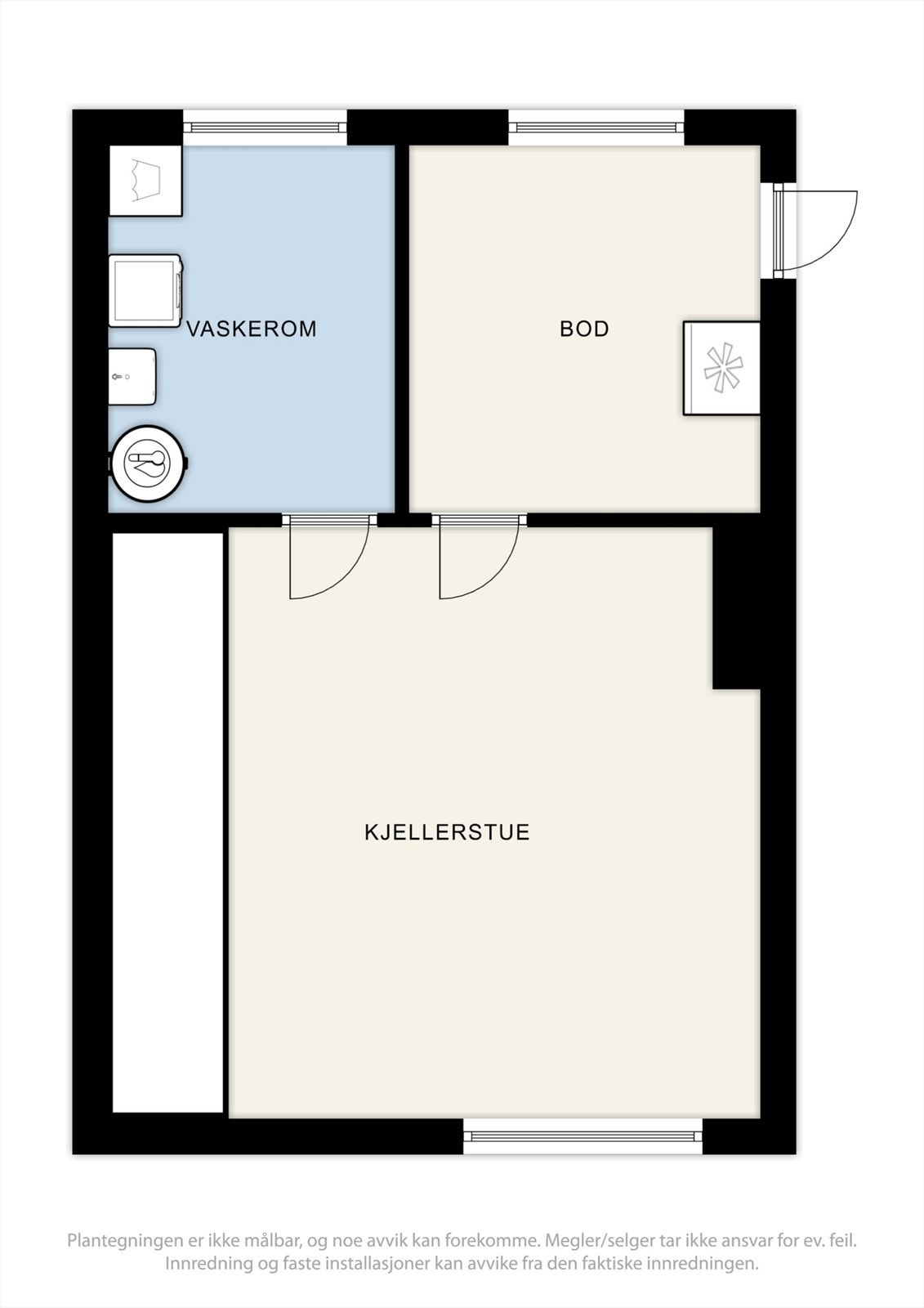 Plantegning kjelleretasje. Galleribilde