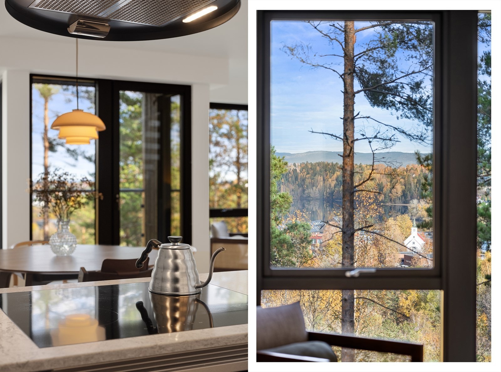 Kjøkkenet er utstyrt med integrerte hvitevarer fra Miele, herunder induksjonsplatetopp, stekeovn, oppvaskmaskin, kjøleskap og fryser. Galleribilde