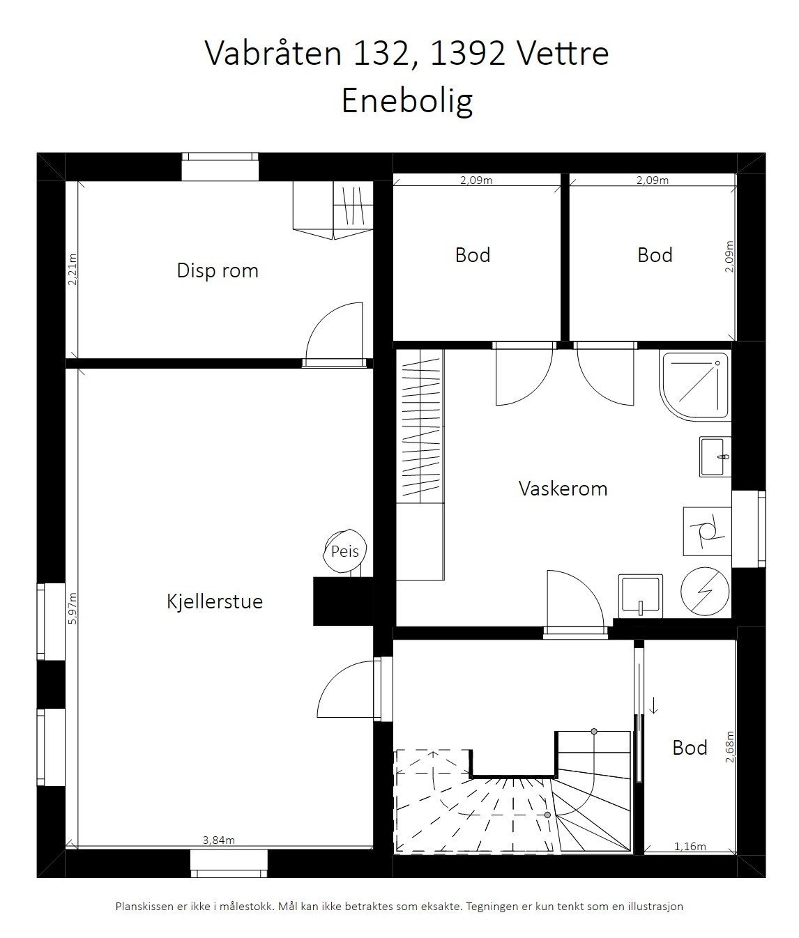 Plantegning kjeller. Galleribilde