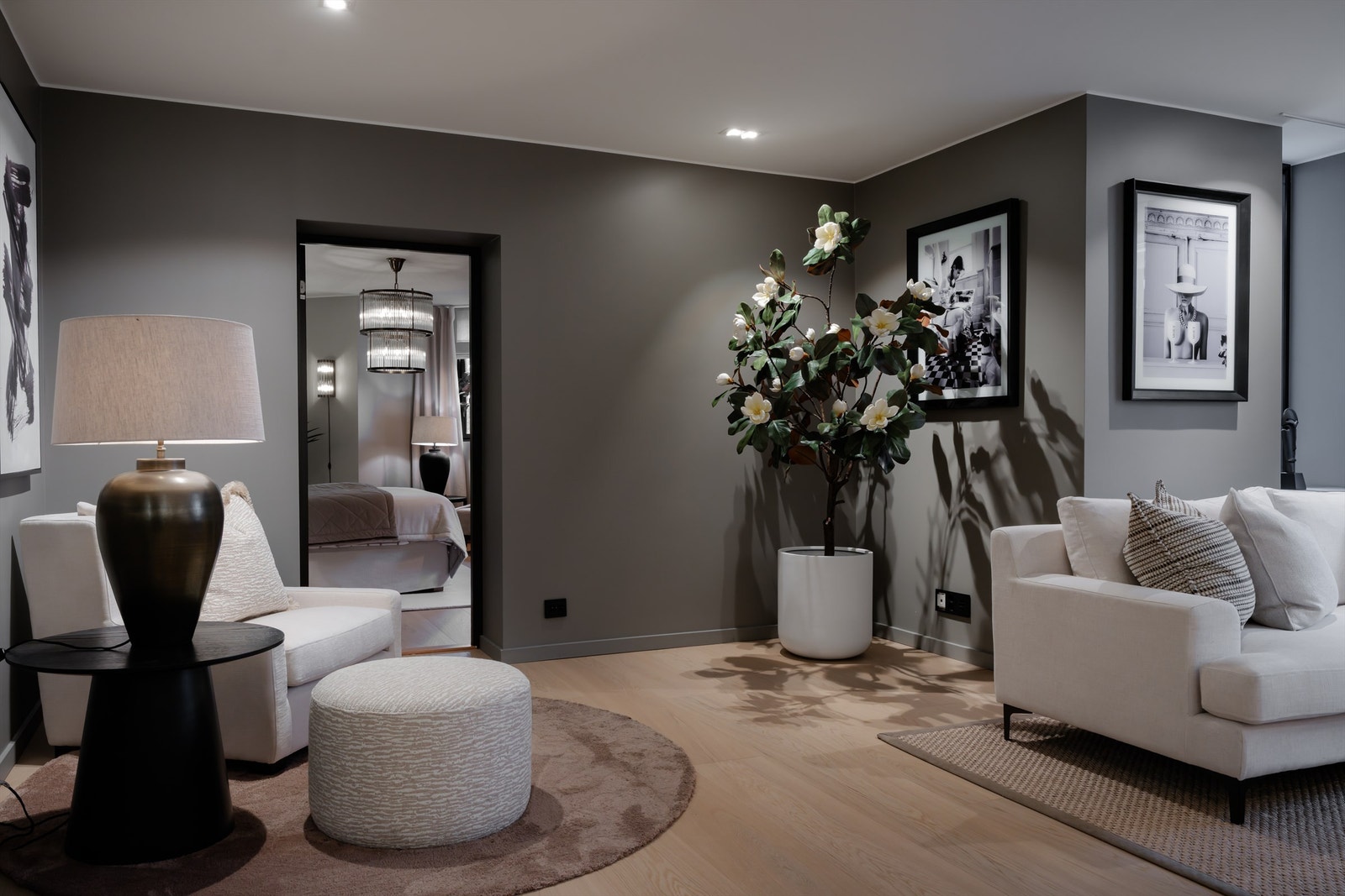 Adkomst til hovedsoverom fra stuen Galleribilde