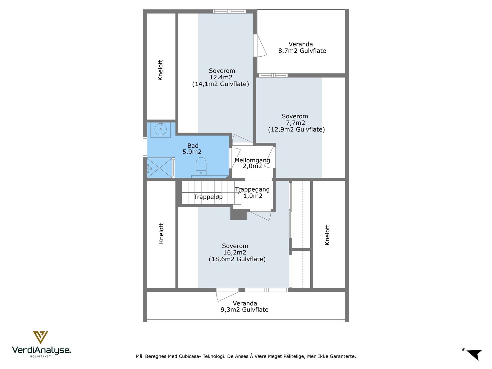Planskisse med areal - 2. etasje. Galleribilde