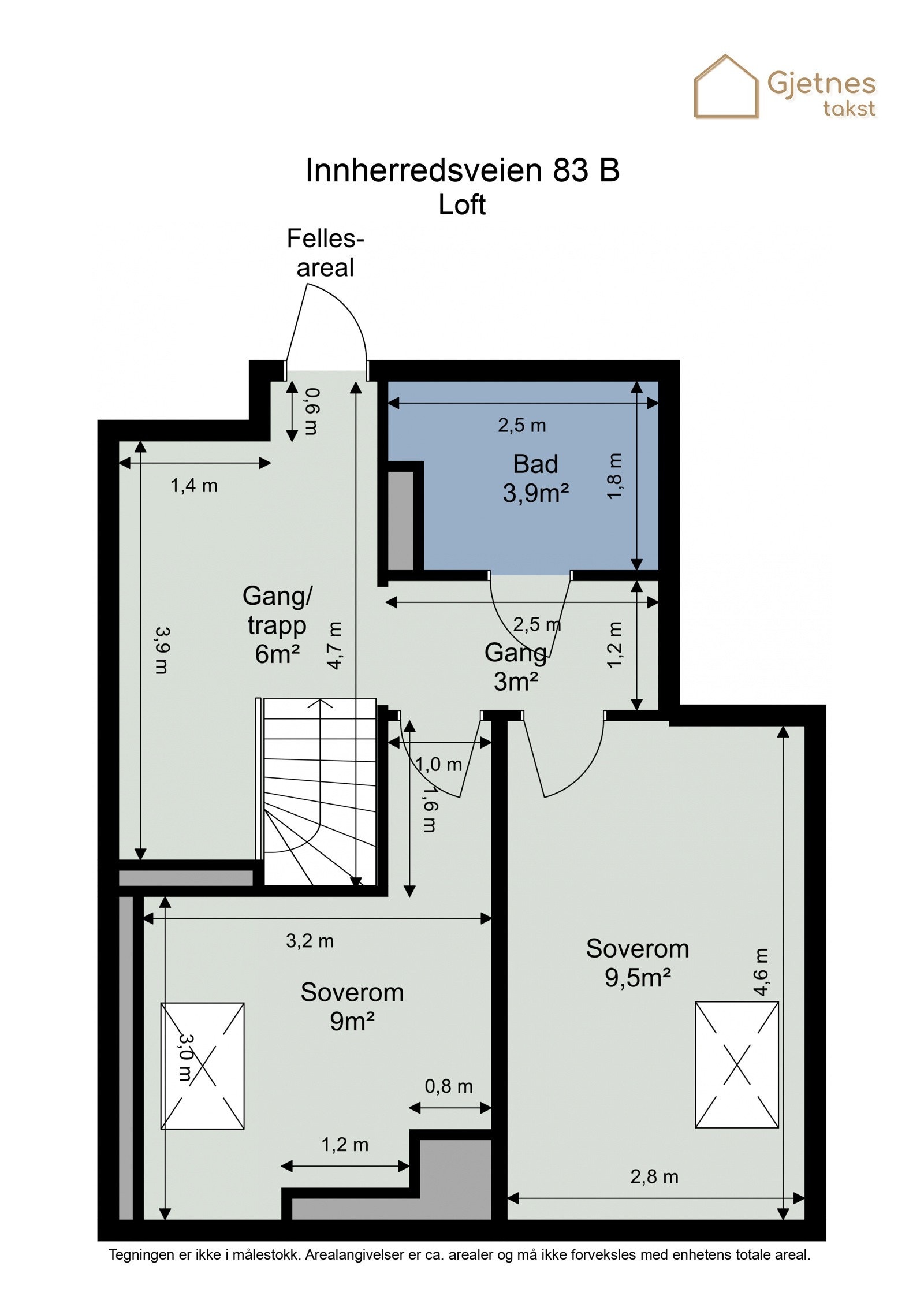 Plantegning loftsetasjen Galleribilde