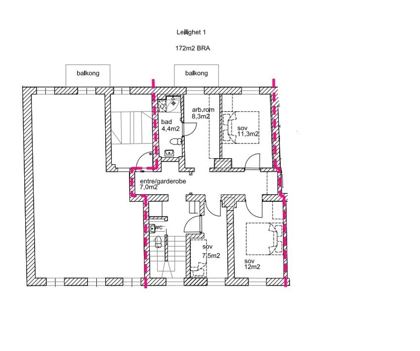 Det er søkt og godkjent rammetillatelse hos Plan og Bygg - illustrert planskisse fra søknaden vedlagt - 4 etasje (loft). Galleribilde