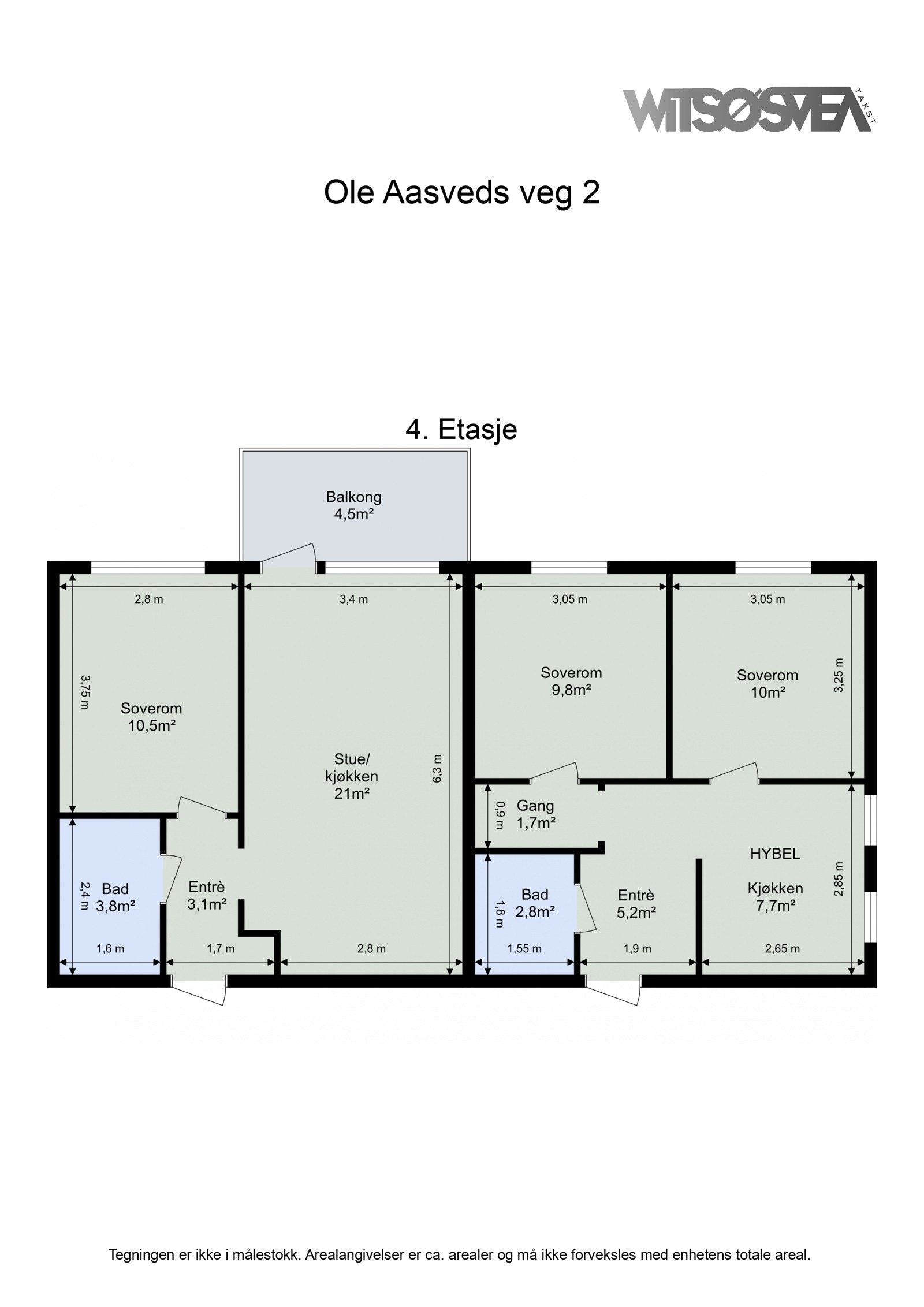 Planskisse 3. etg fra takstmann. Galleribilde