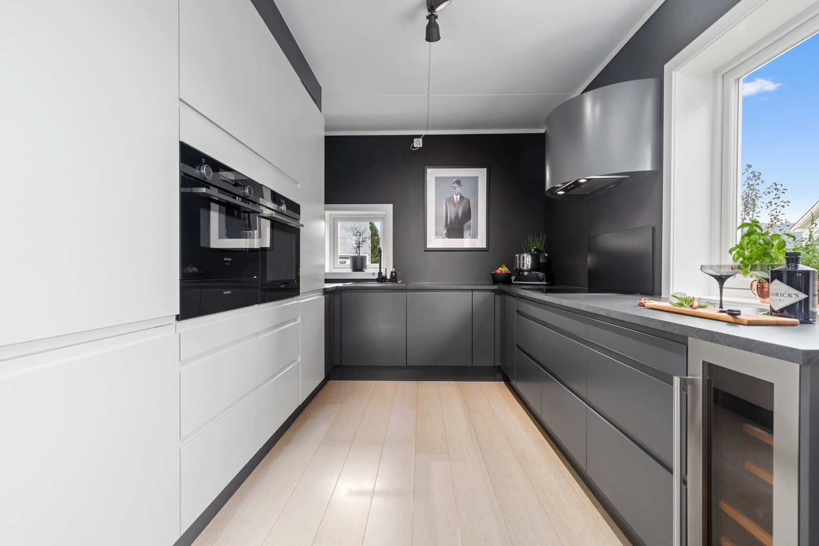 På kjøkkenet finner man det man trenger av hvitevarer. Galleribilde