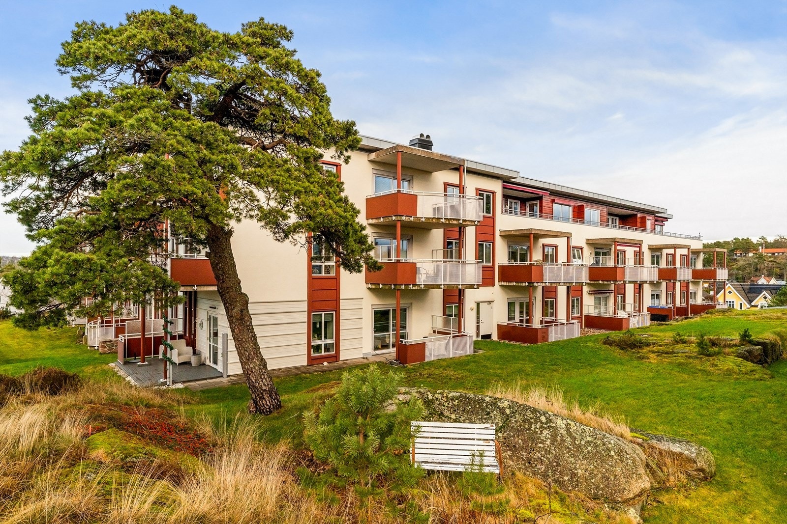 Grønt og hyggelig fellesområde Galleribilde