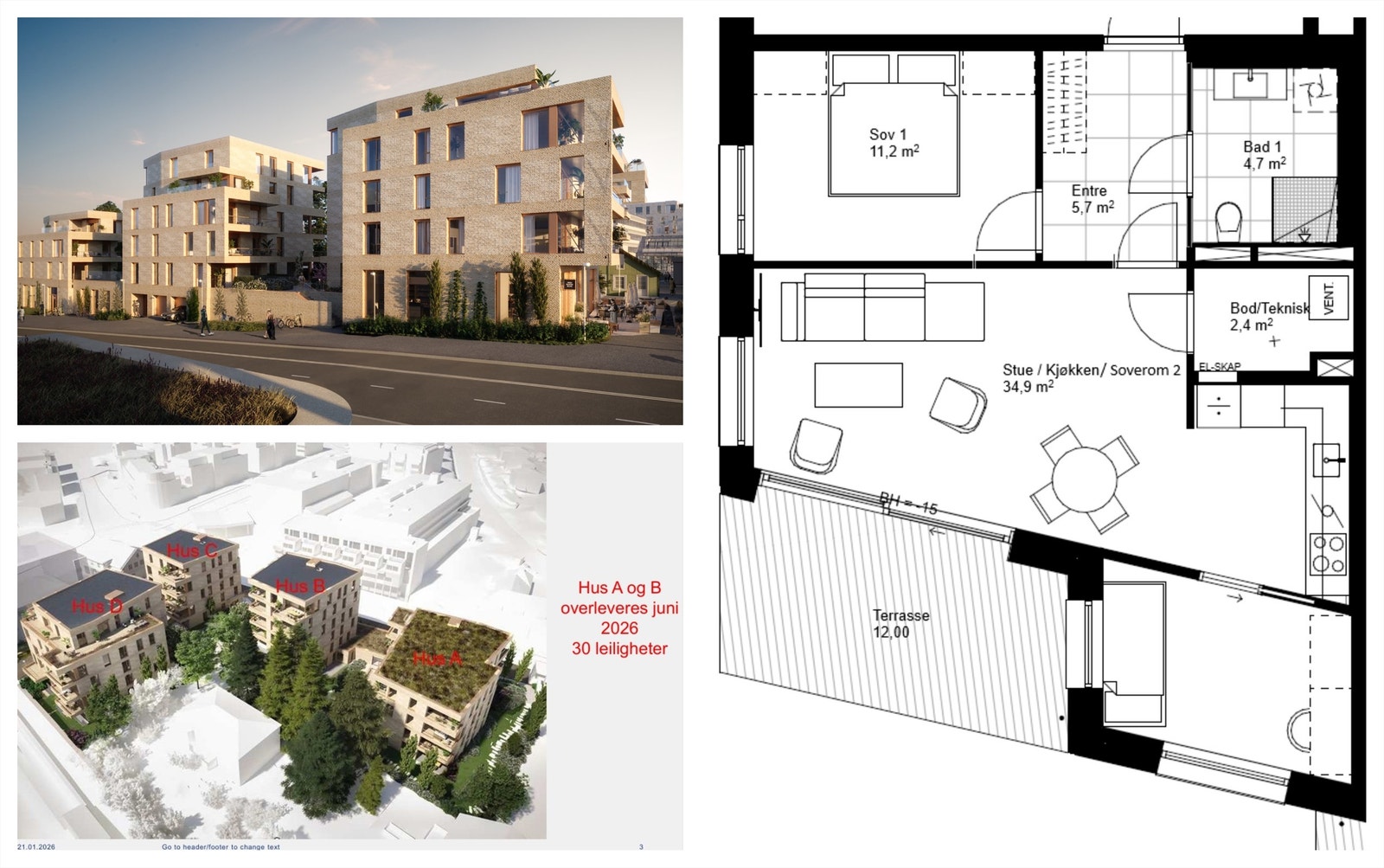 Videresalg av leilighet B-102 i prosjektet Røa-X. Galleribilde
