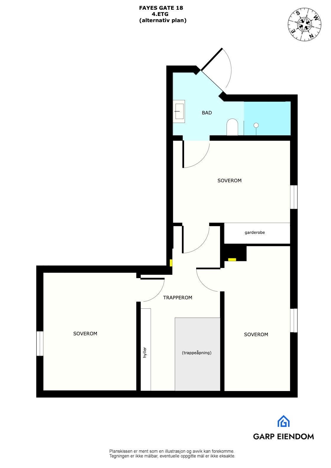 Alternativ plantegning 4. etg Galleribilde
