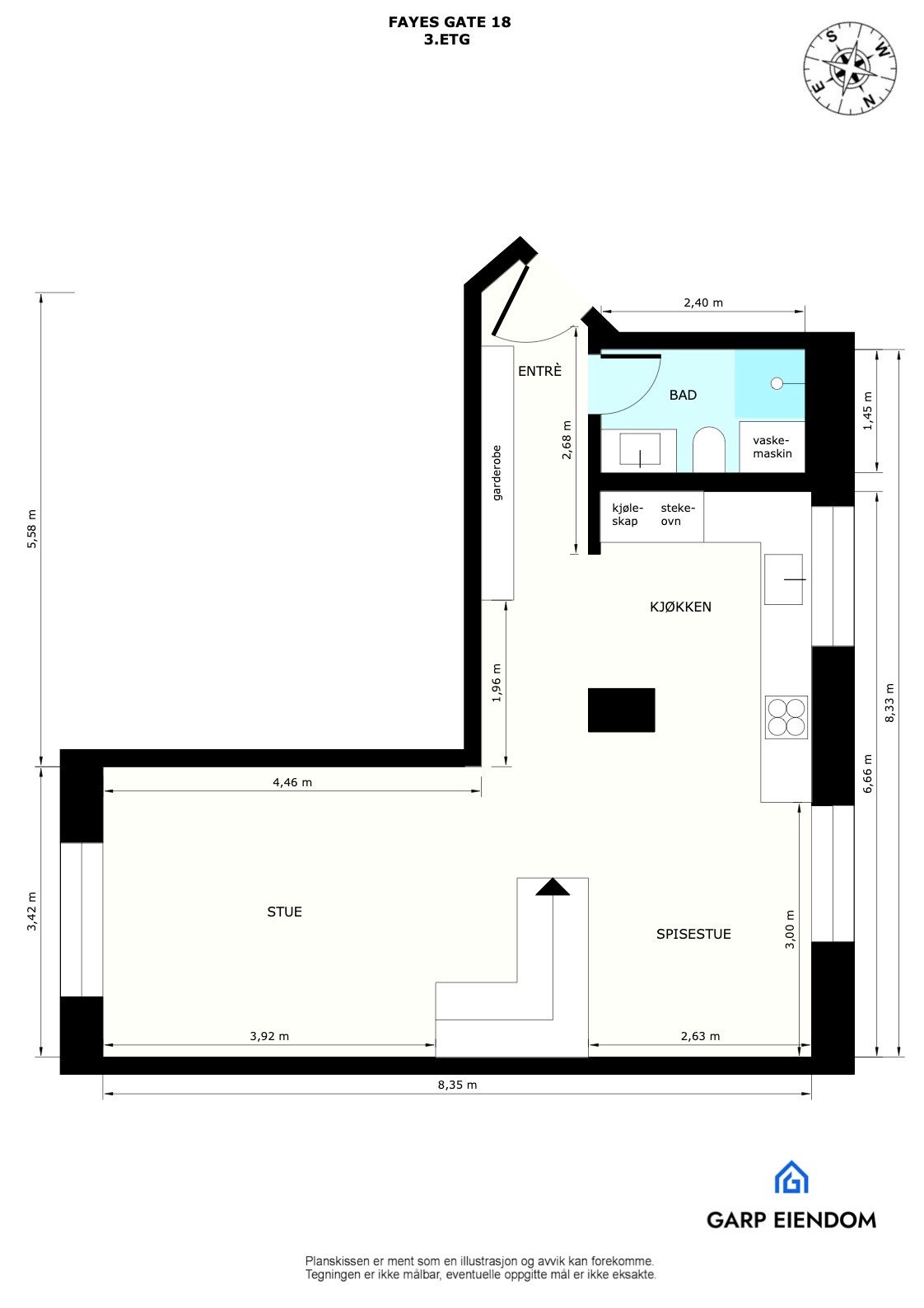 Plantegning 3. etg Galleribilde