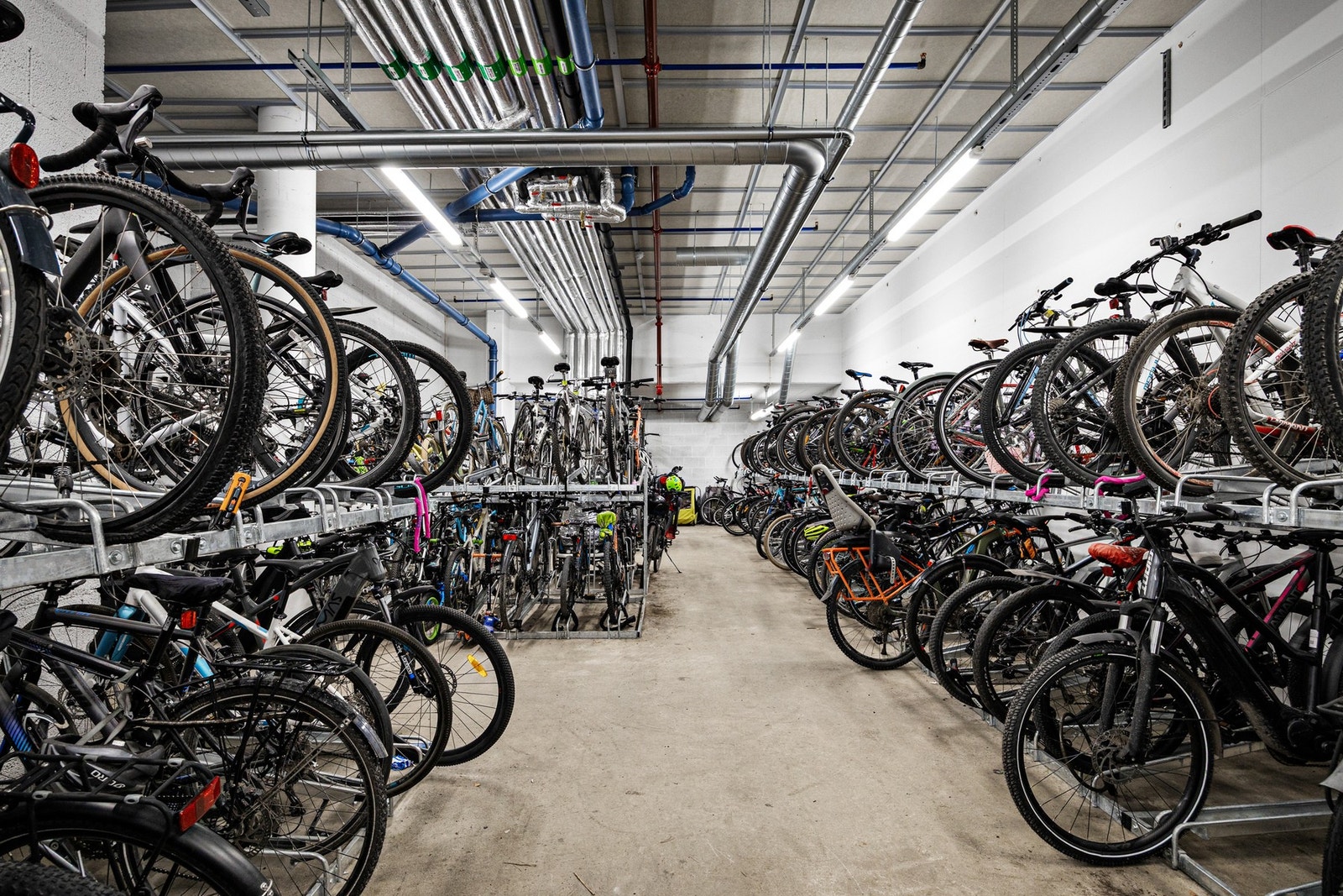 Felles sykkelparkering i sameiet. Man finner både smøre- og sykkelbod her. Galleribilde