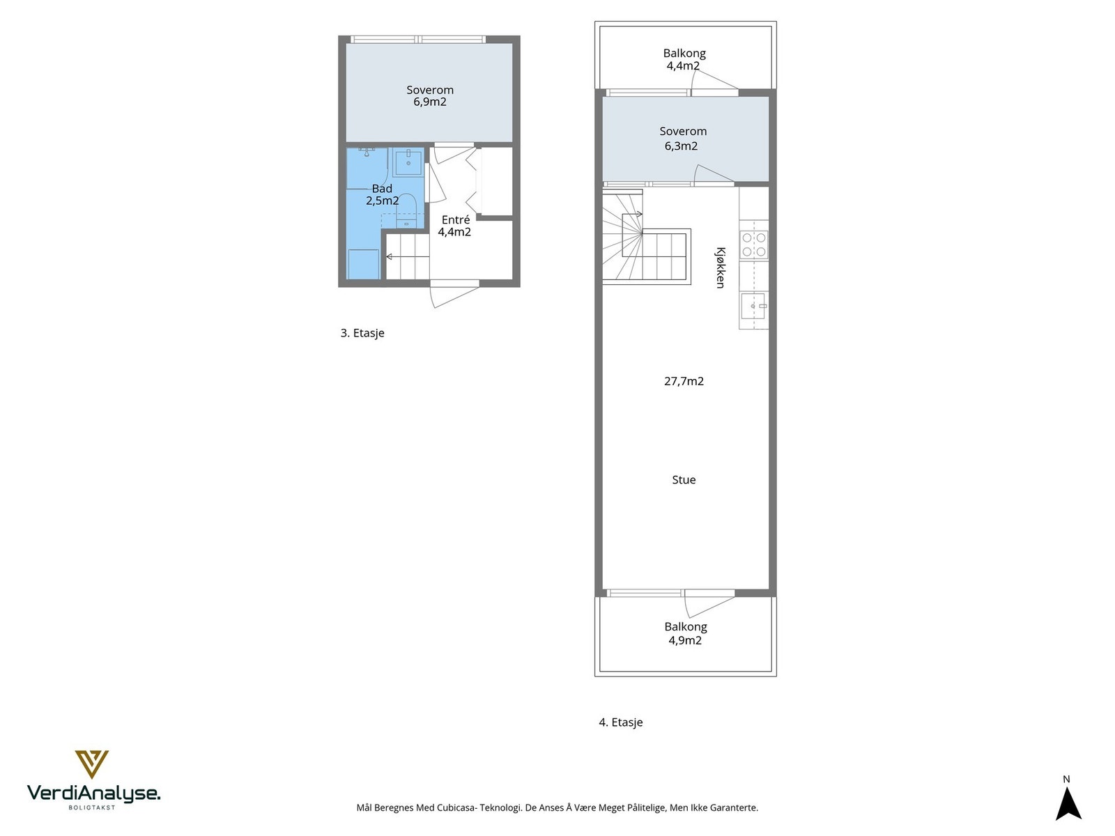 Planskisse - begge etasjer. Galleribilde
