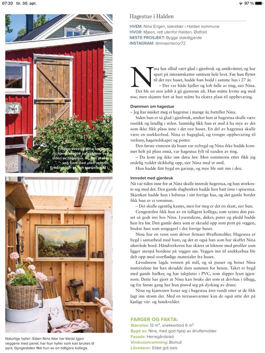 Reportasje i Lev Landlig nr. 5. Private bilder. Galleribilde