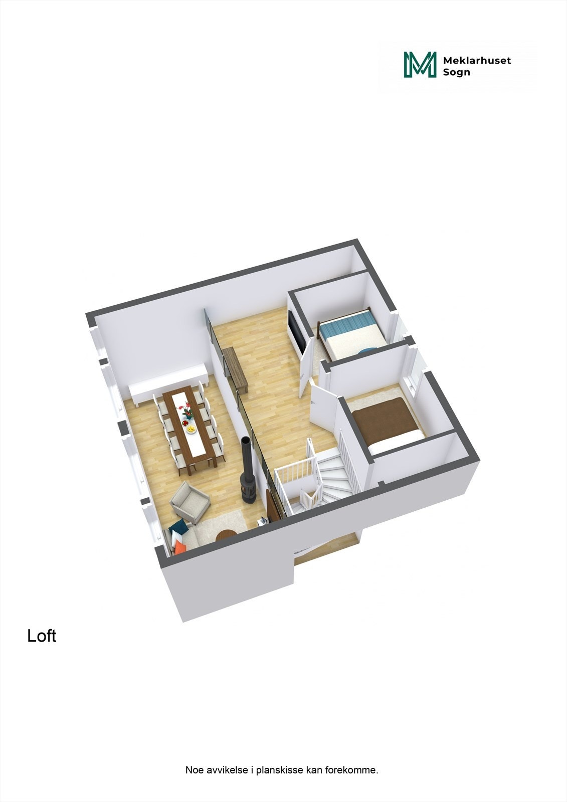 Planteikning Loft 3D Galleribilde