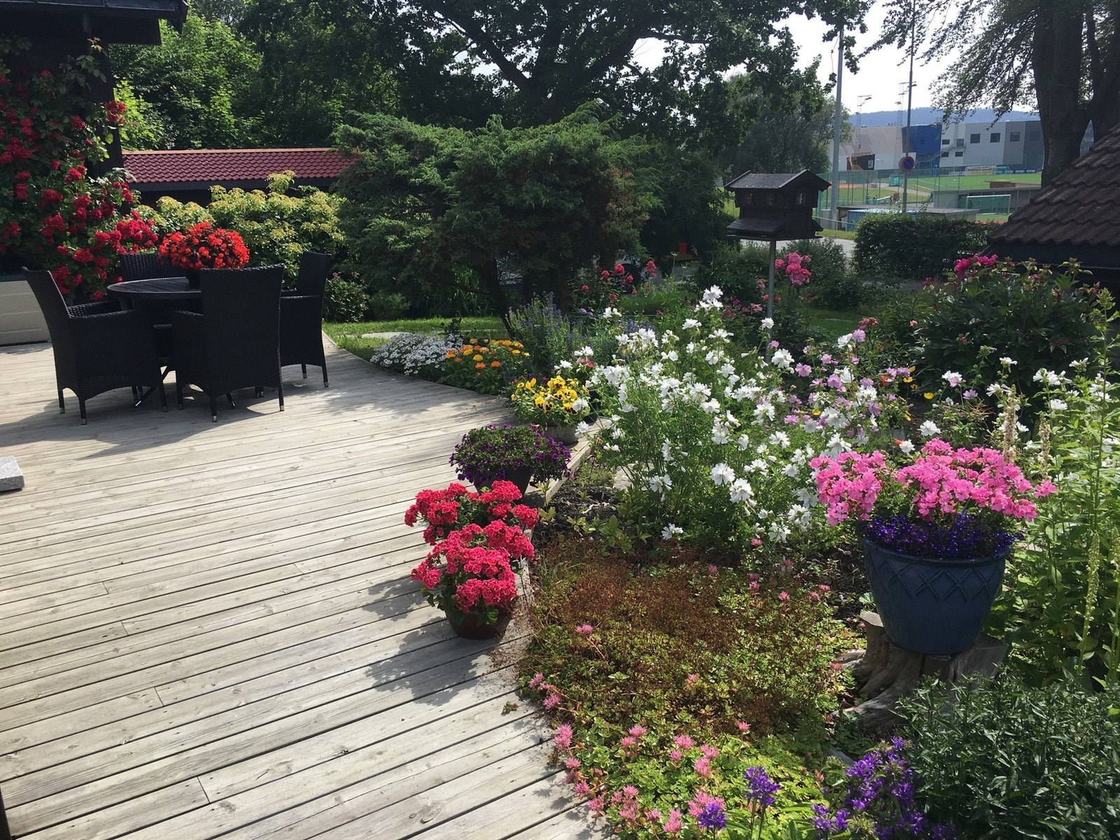Bilde tatt av selger. Flott uteområdet foran husets terrasse. Galleribilde