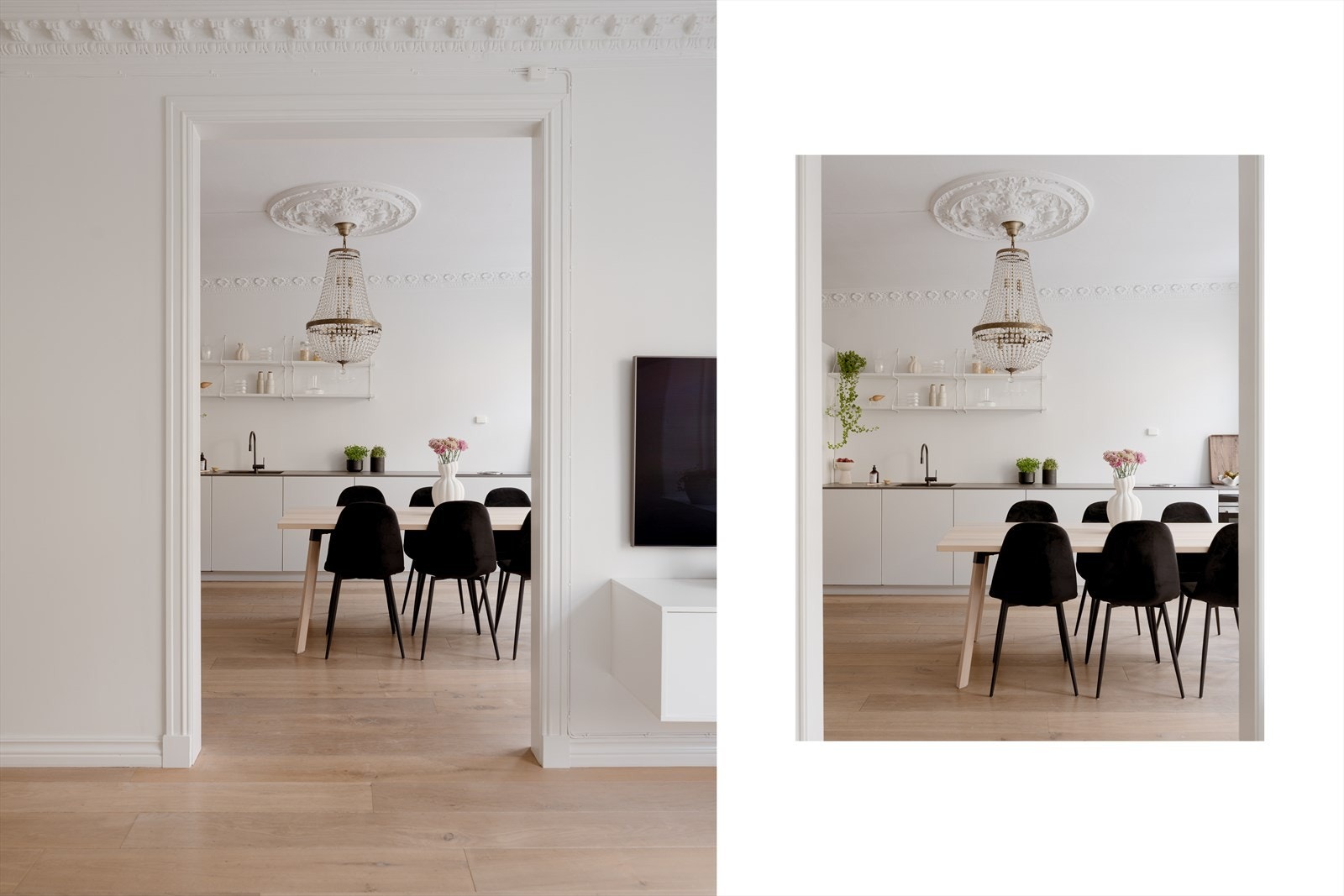 Dette er en lys og gjennomgående 3-roms eierleilighet med god takhøyde og klassiske detaljer. Galleribilde