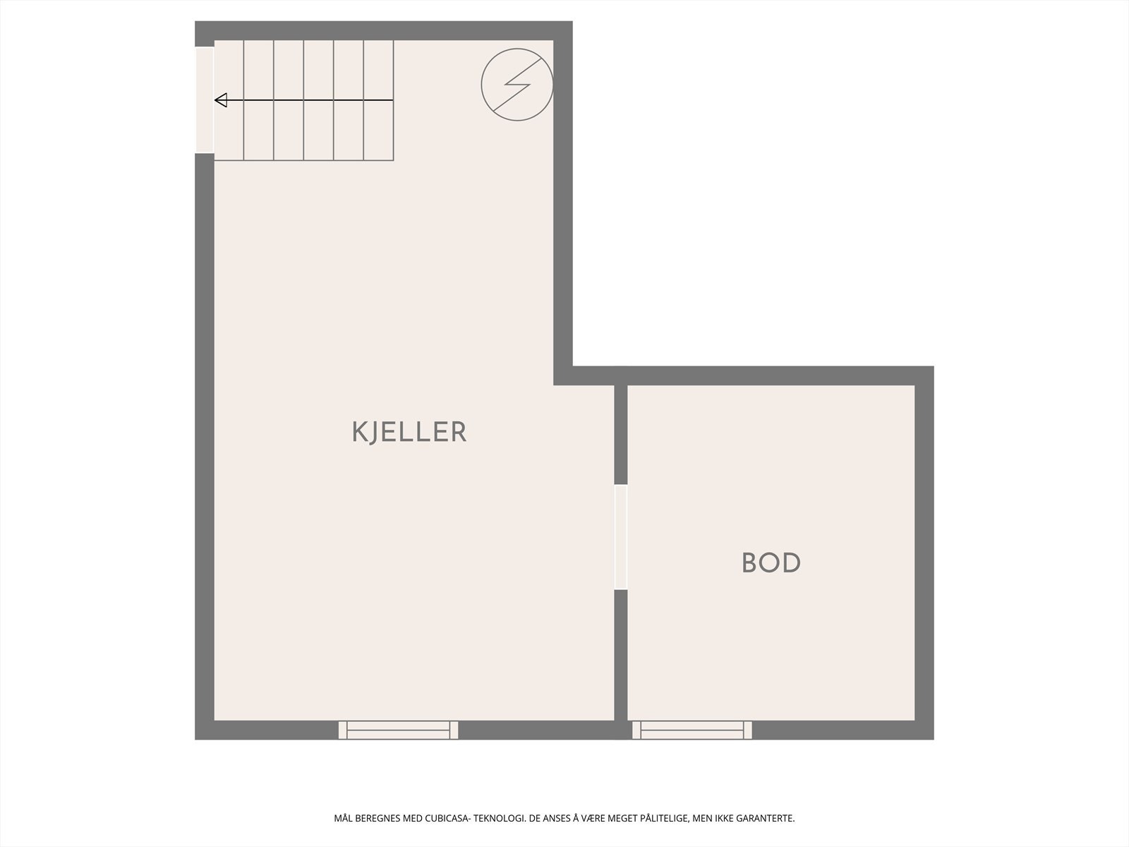 Nedgang til kjeller fra entré. Galleribilde
