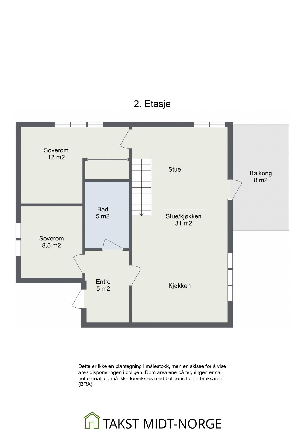 Planskisse hovedetasje. Galleribilde