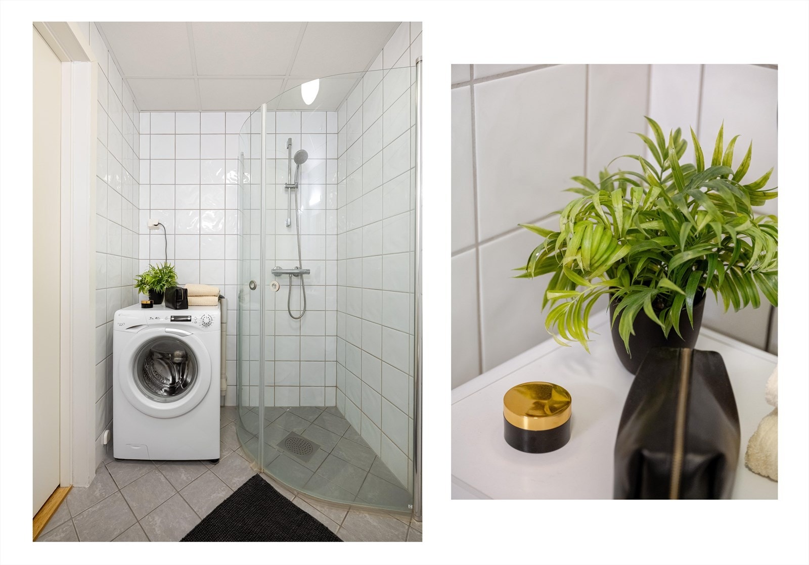 Det er opplegg for vaskemaskin på badet. Galleribilde