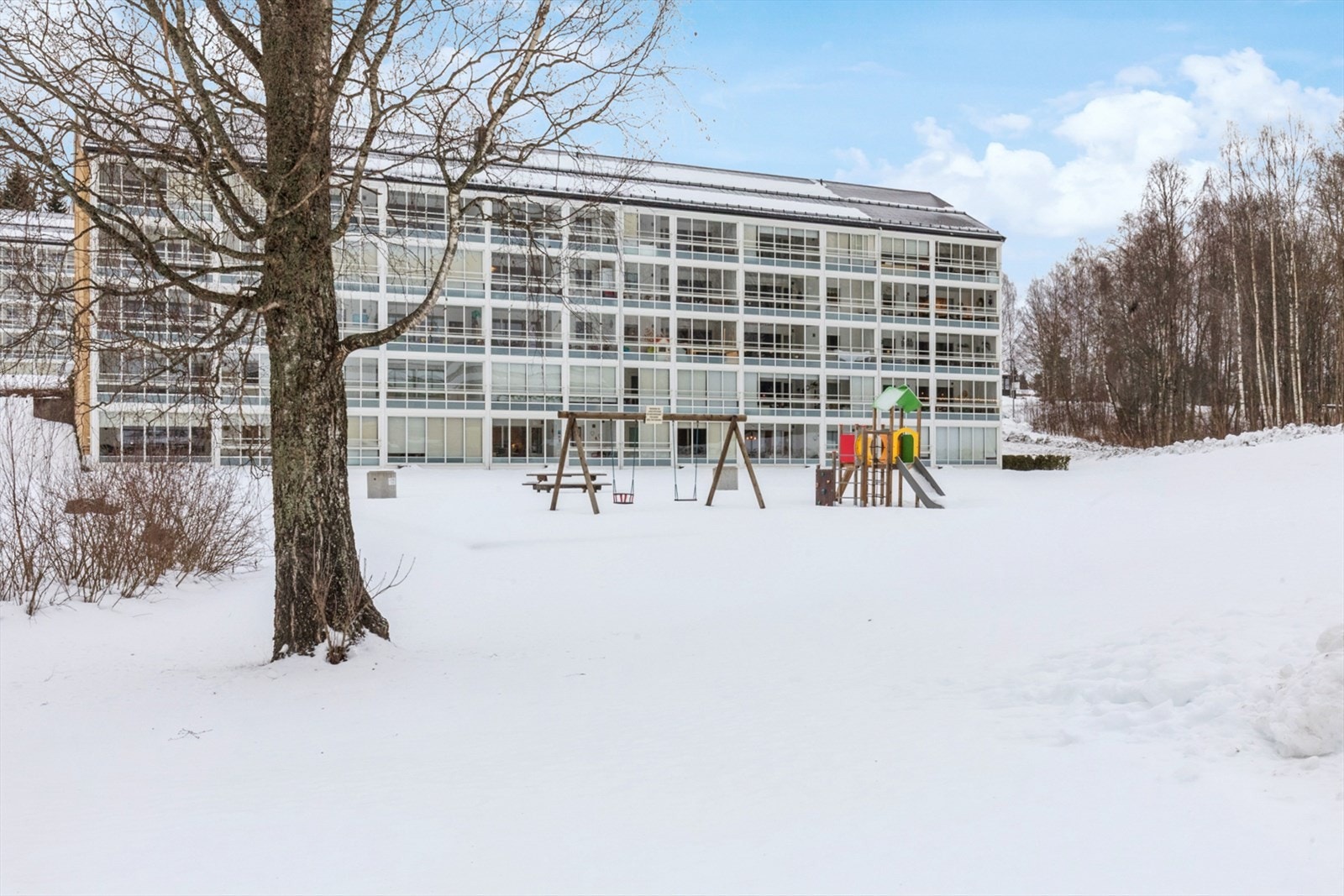 Fellesområdene inkluderer lekeplass for de minste. Galleribilde
