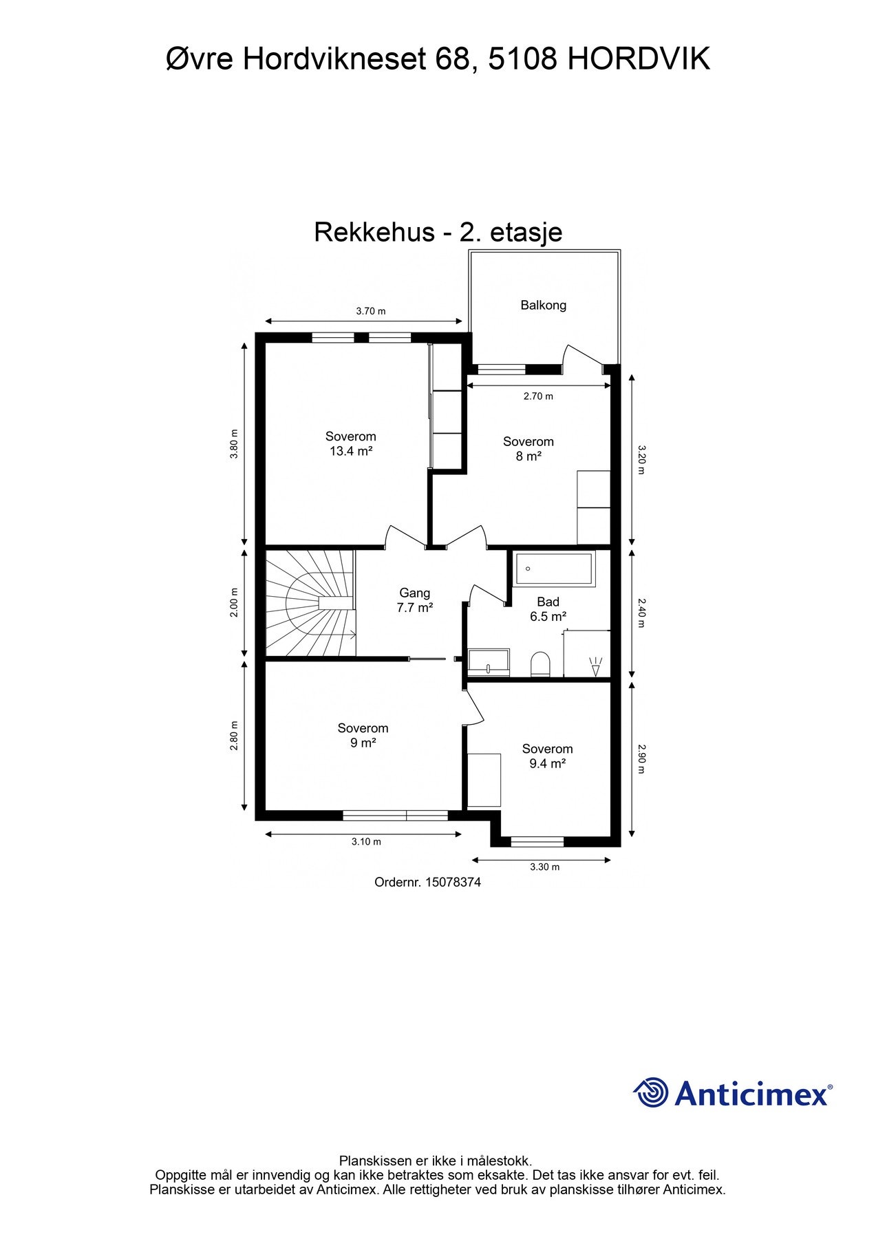 Planskisse 2. etasje (det tas forbehold om feil/avvik). Galleribilde