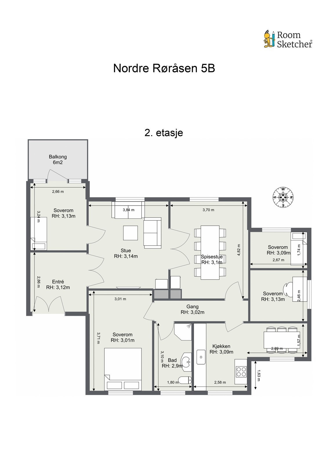 Plantegnig - Målene er fra 2024 i forbindelse med prøving av salg. Arealene kan ikke bekreftes. Galleribilde