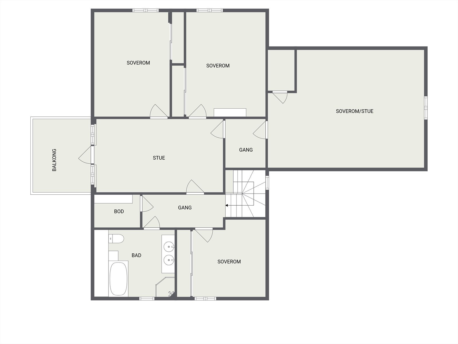Plantegning 2.etasje Galleribilde
