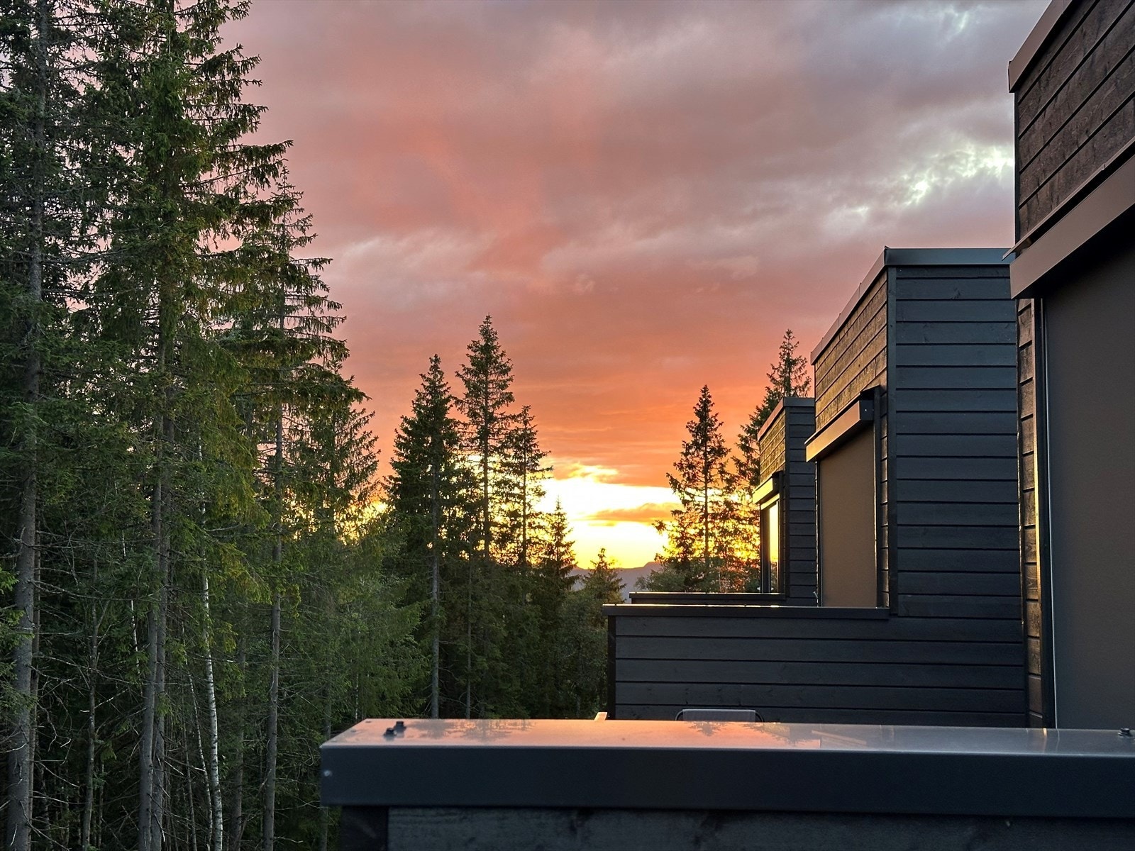 Solnedgang fra verandaen Galleribilde