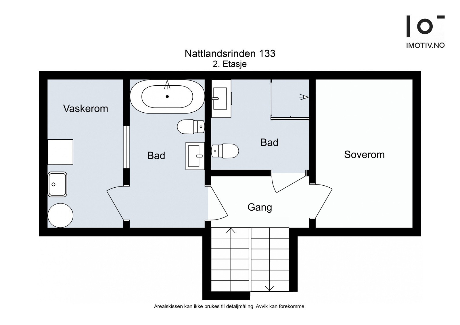 Underetasje, bad, vaskerom og soverom Galleribilde