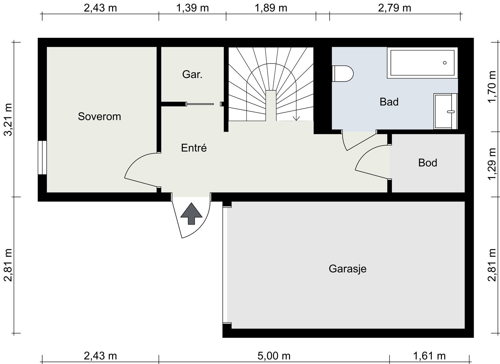 Plantegning underetasje. Galleribilde