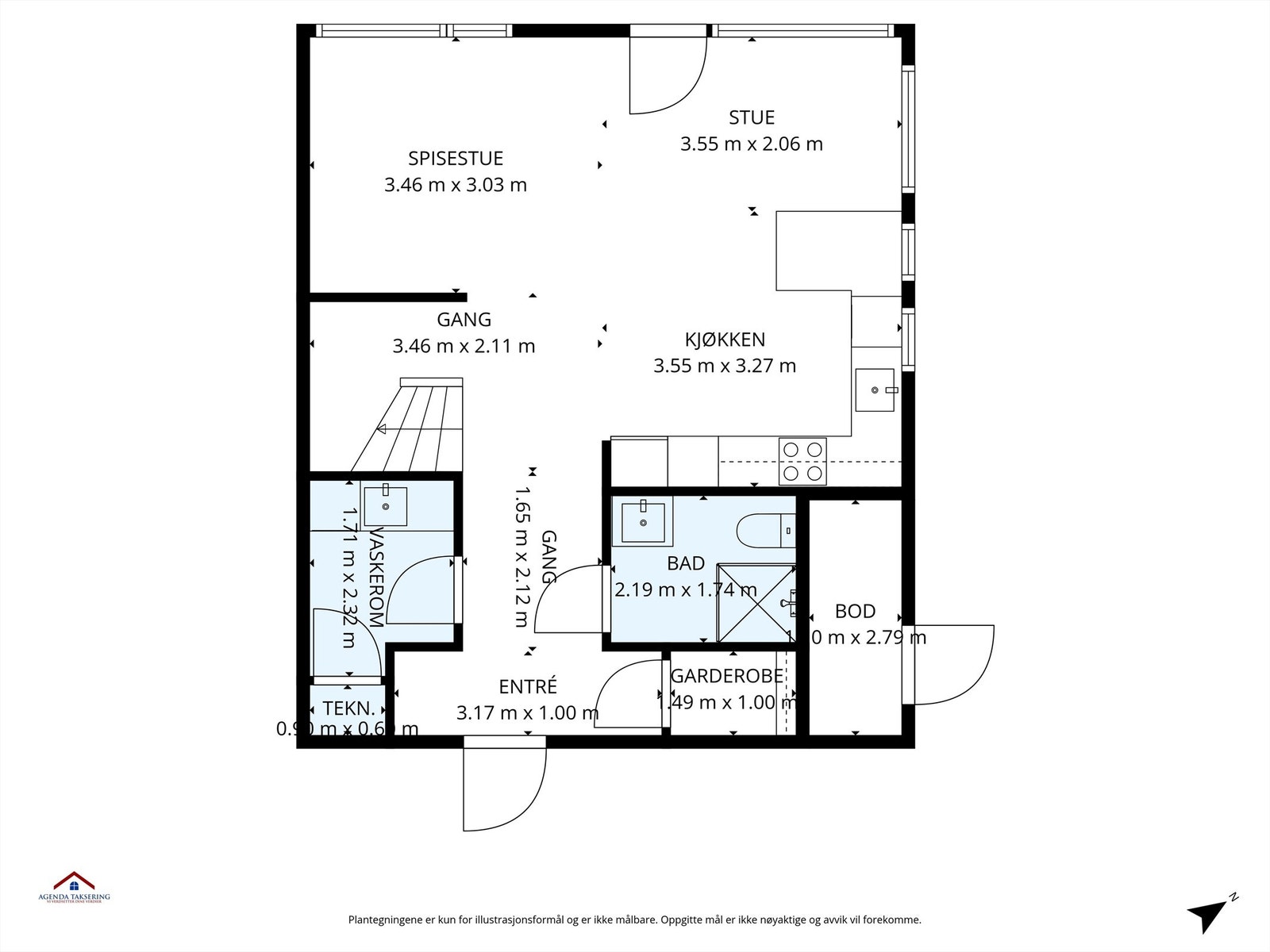 Plantegning 1. etasje Galleribilde