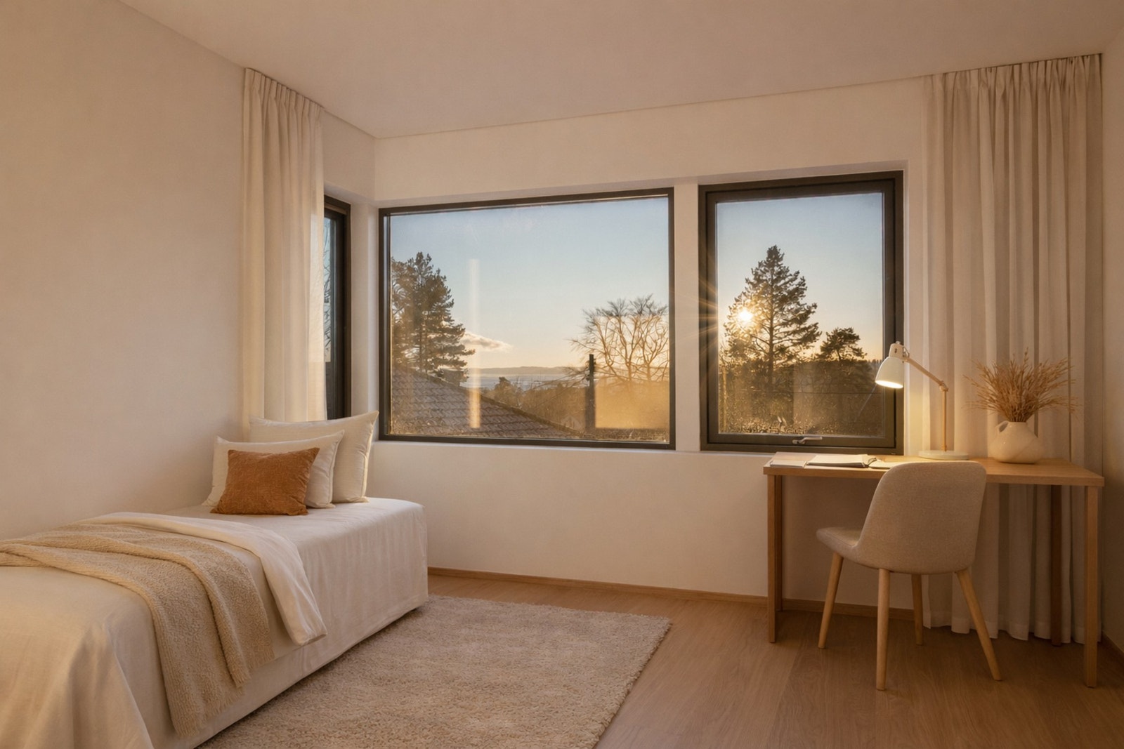 Videre har boligen 2 soverom av god størrelse. Bildet er av illustrativ karakter og angir nødvendigvis ikke korrekt gjengivelse av elementer i boligene. Galleribilde