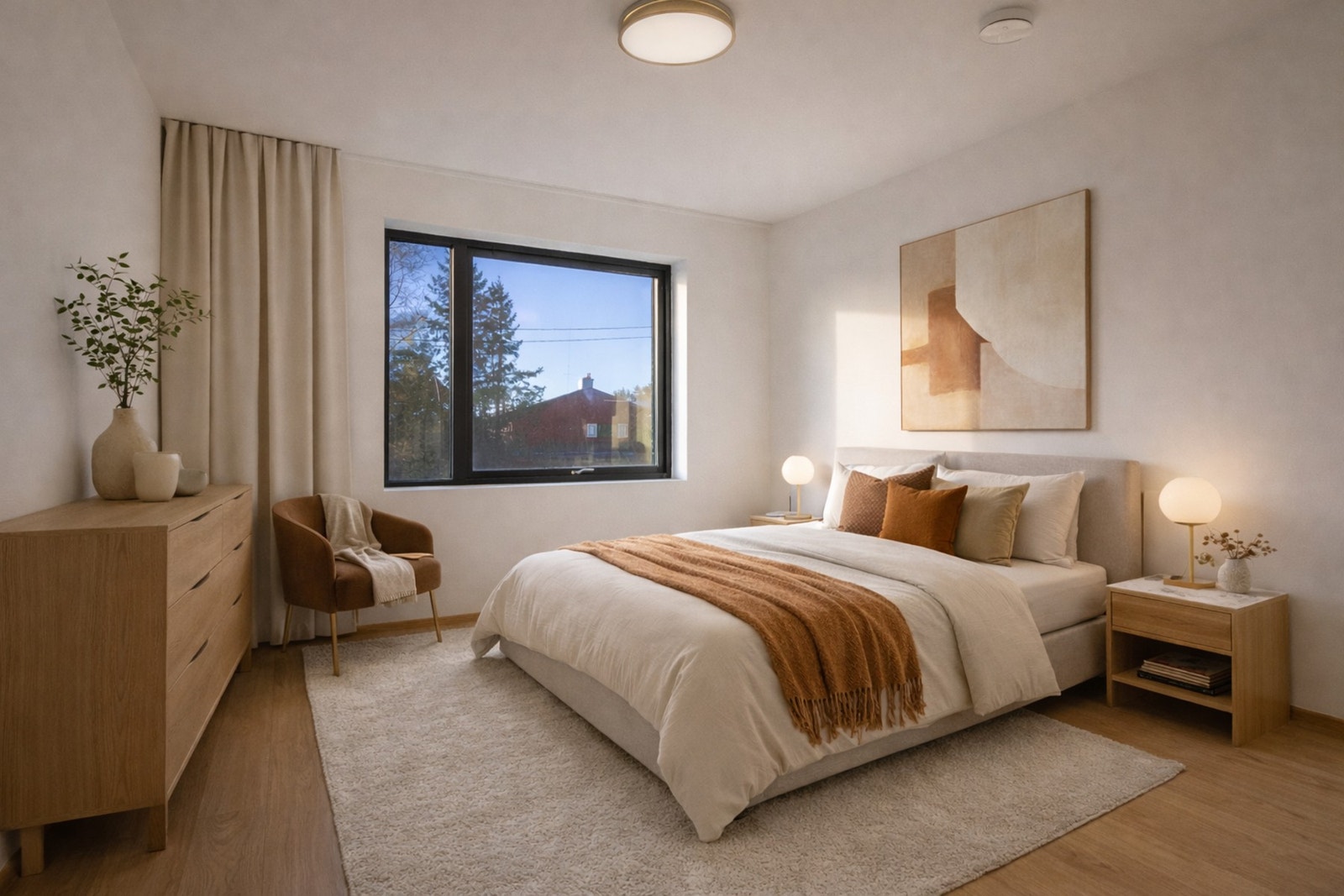 En-suite: Romslig soverom med walk-in closet og eget baderom. Bildet er av illustrativ karakter og angir nødvendigvis ikke korrekt gjengivelse av elementer i boligene. Galleribilde