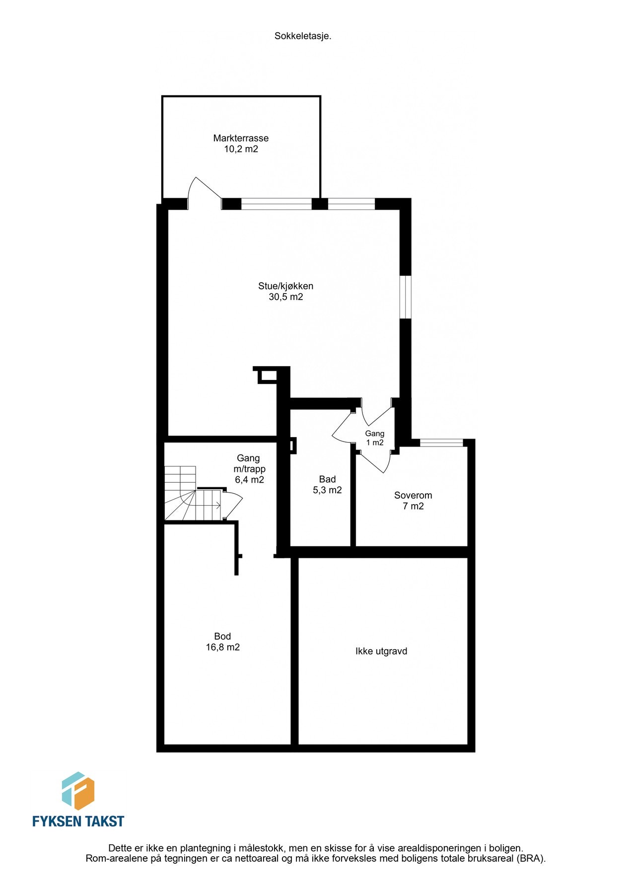 Planskisse kjelleretasje. Galleribilde