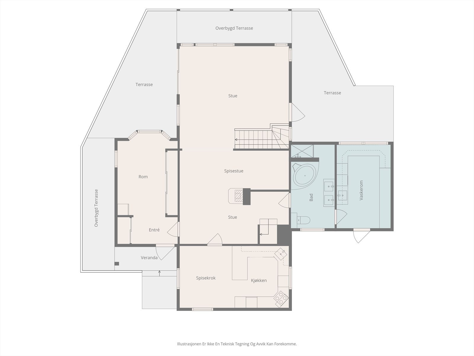 Plantegning, 1.etasje. Galleribilde